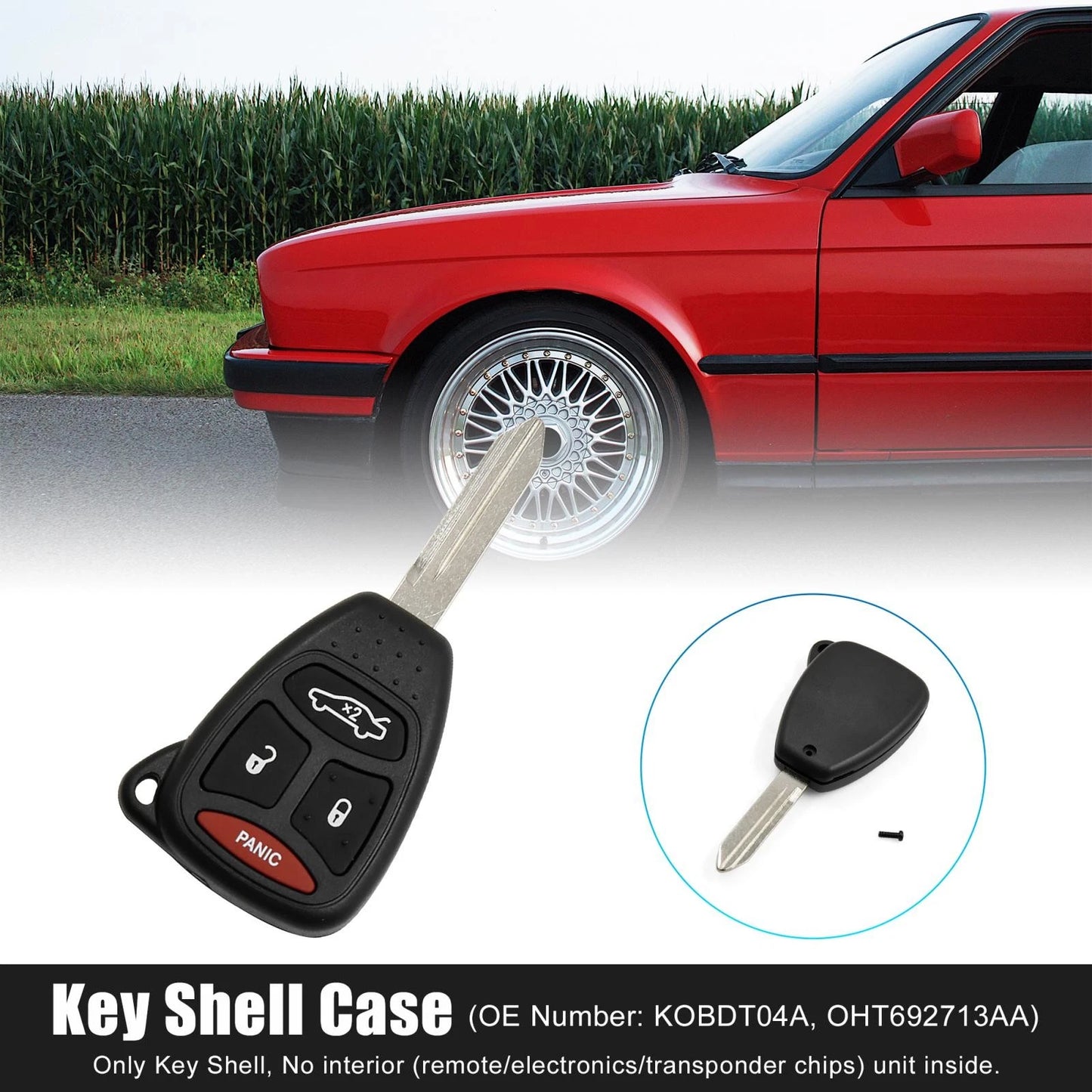 Car Key Shell Case 4 x Key Button for Chrysler