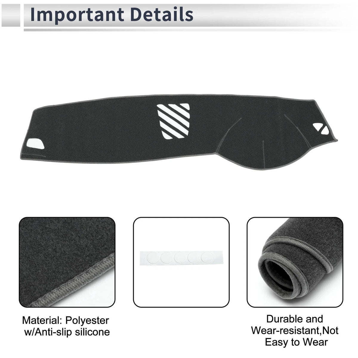 Dashboard Cover Mat for BMW 5 Series F10 F11 (2010-2017) Sun Protector Gray