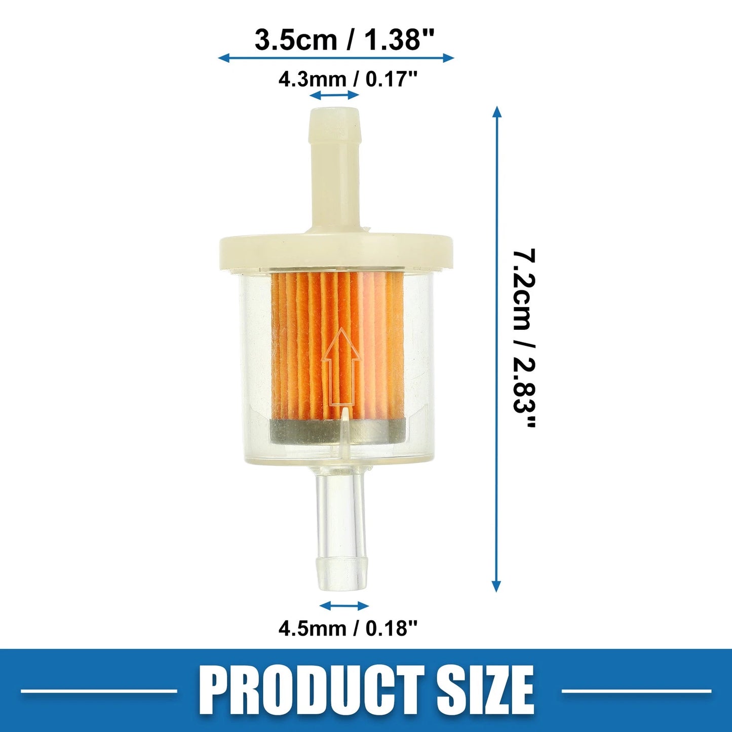 4pcs / 1/4 Inch / Gas Inline Fuel Filter for Motorcycle ATV