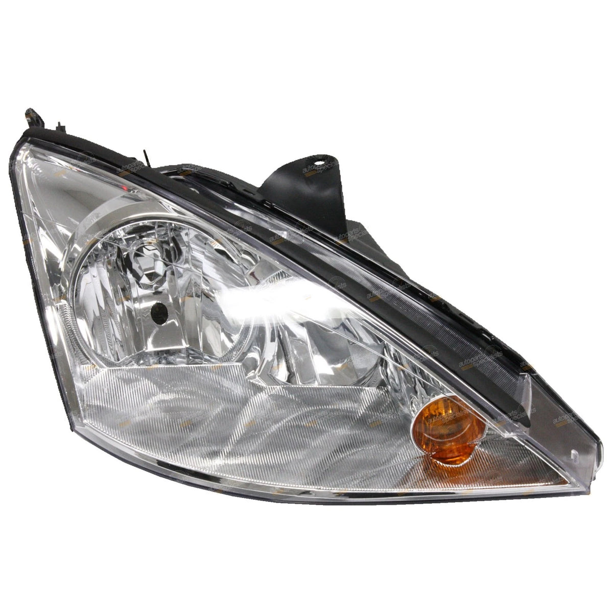LH+RH Chrome Headlights Pair for Ford Focus LR Sedan/Hatch (2002-2005)