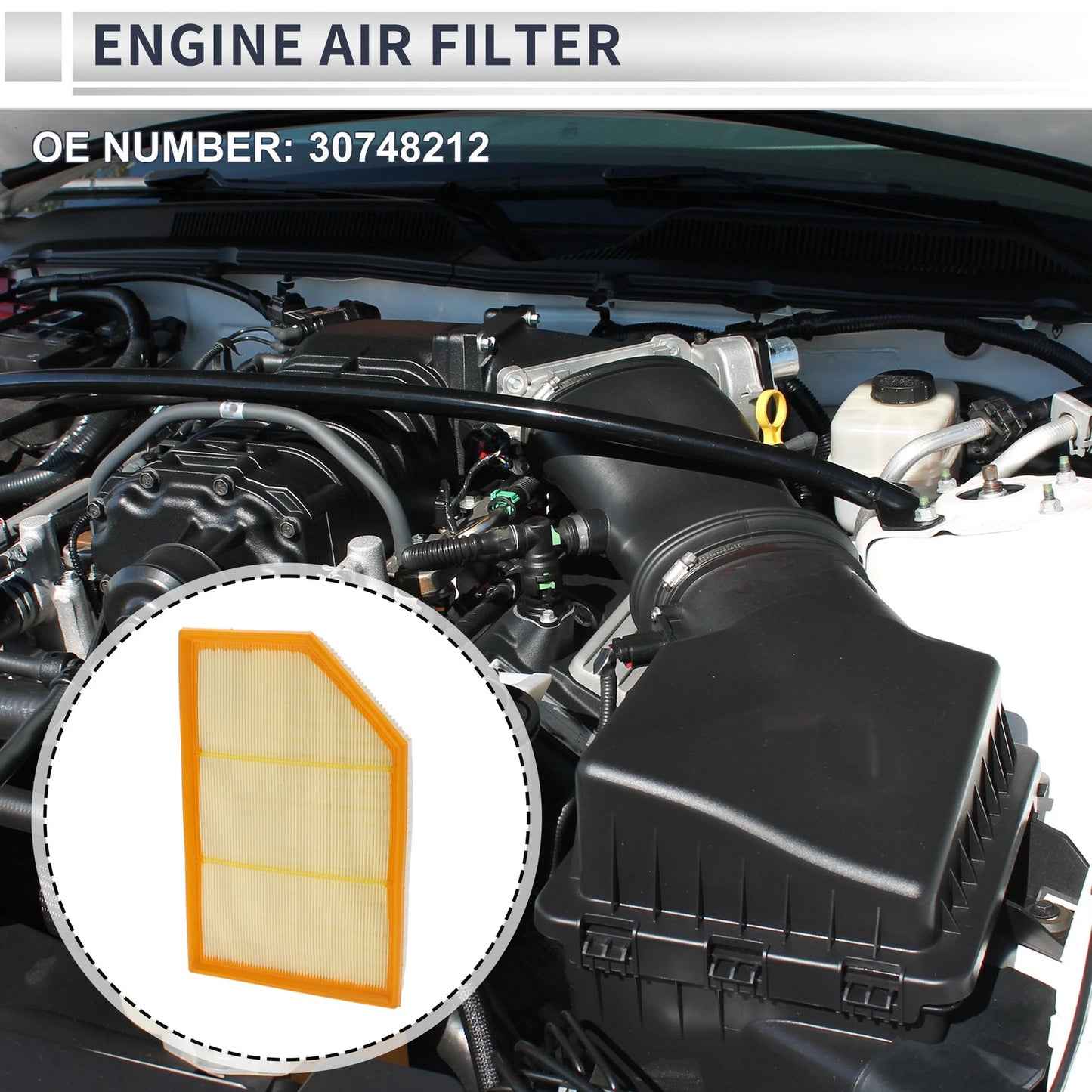 Engine Air Filter for Volvo S80 4.4L V8 (2007-2010) 1 Pcs