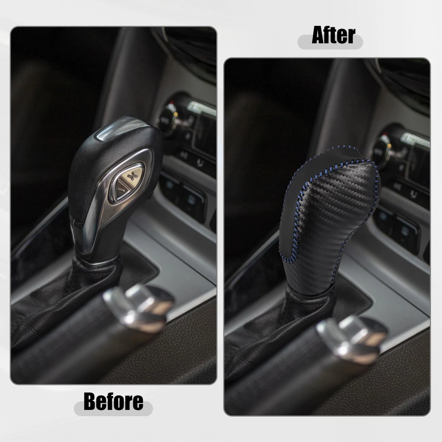 Gear Shift Knob Cover Black Faux Leather for Toyota C-HR (2018–2019)