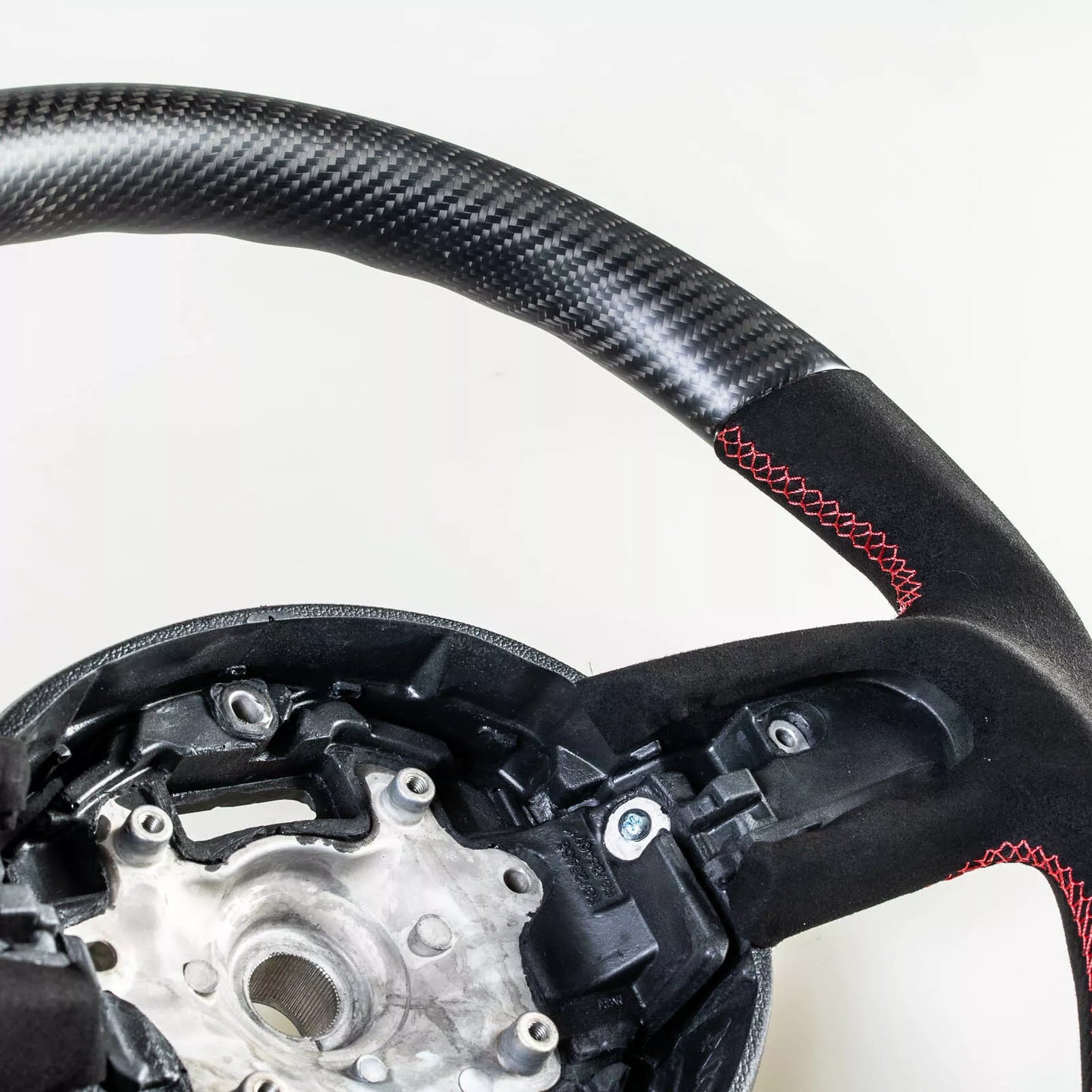 Flat Bottom Matte Carbon Suede Steering Wheel for Mini R55 R56 R57 R58 R60 R61 (2006-2019)