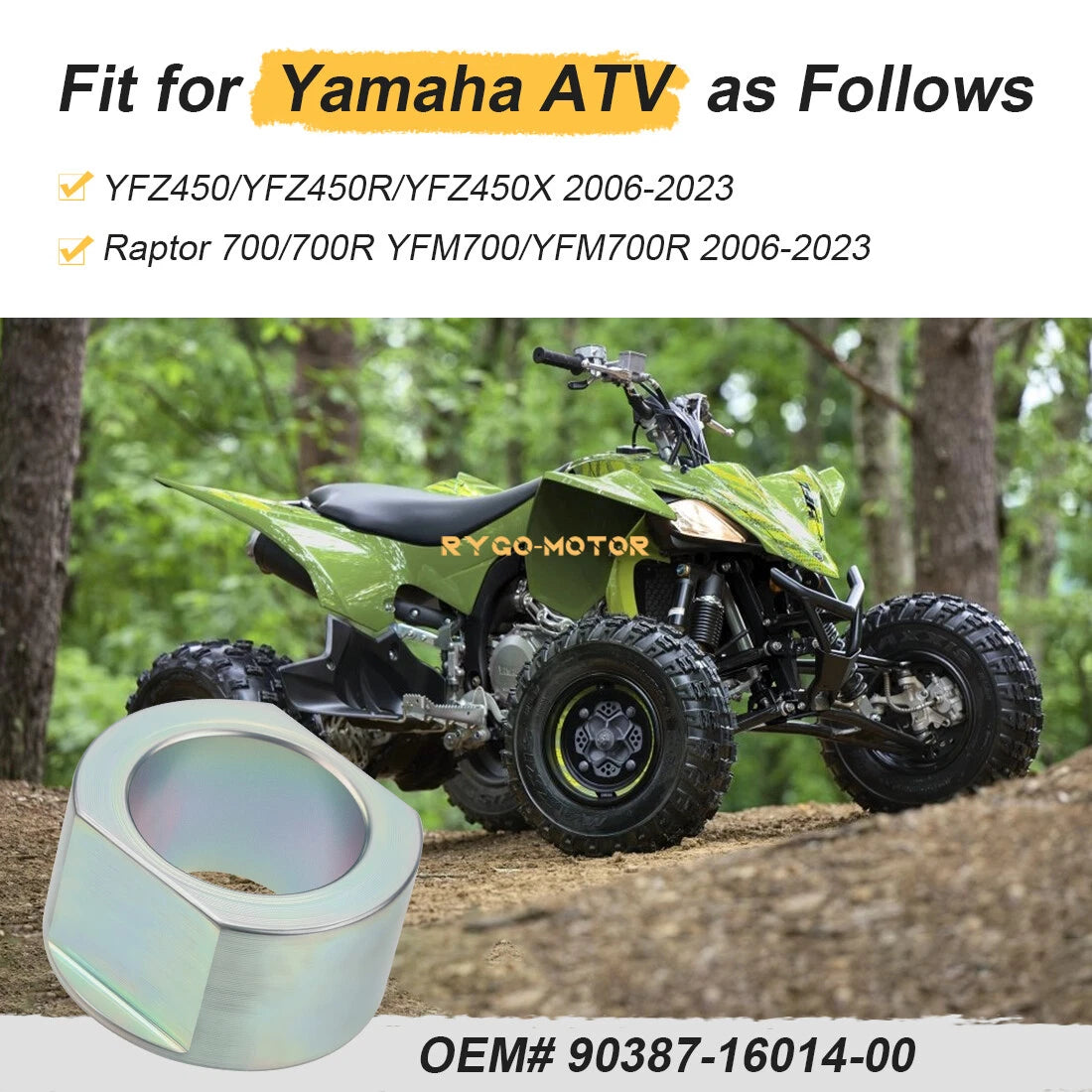 Rear Brake Caliper Bushing Collar for Yamaha YFZ450 YFZ450R YFZ450X Raptor 700