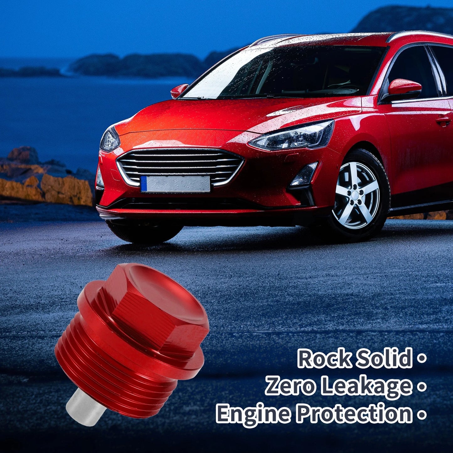 Set M24x1.5 Engine Oil Drain Plug with Gasket for Car, Motorcycle, Boat Red