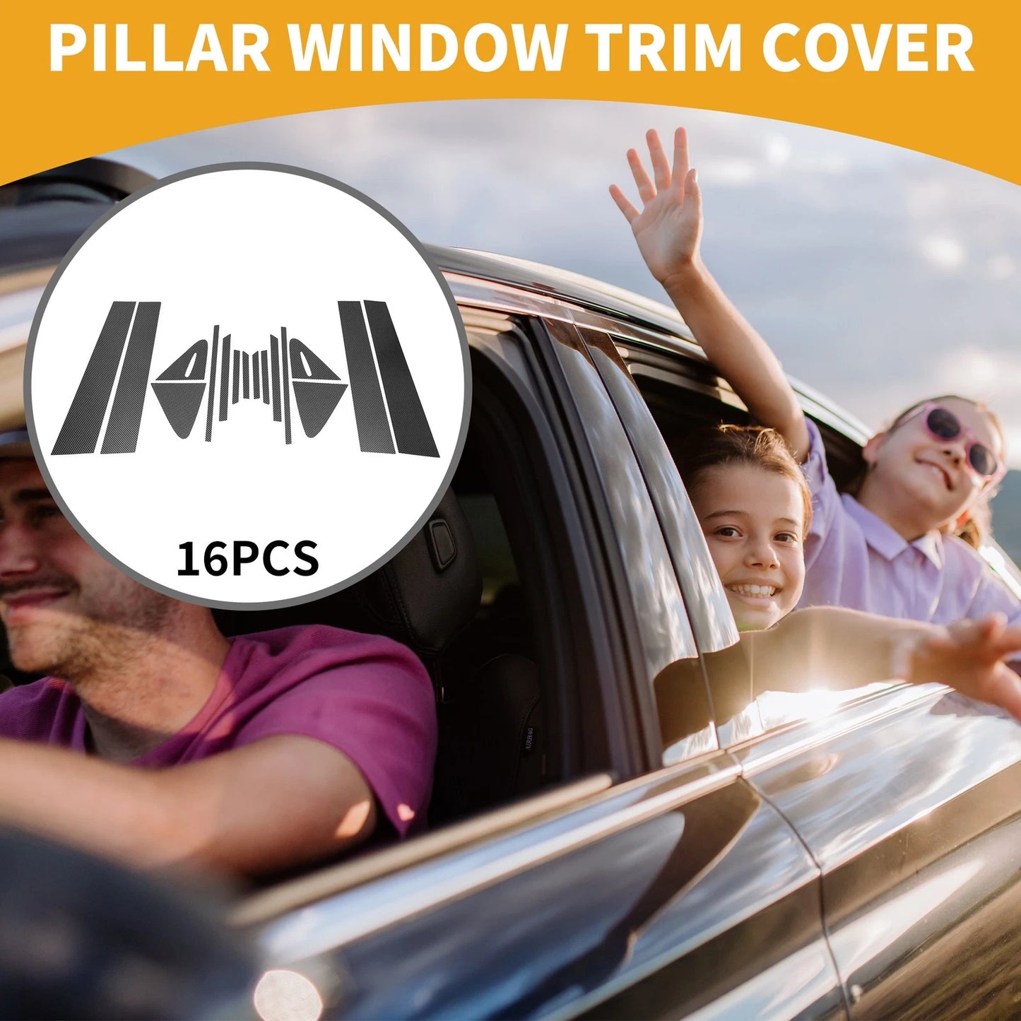 16 Pcs Door Pillar Window Trim for Toyota Corolla (2014-2023)