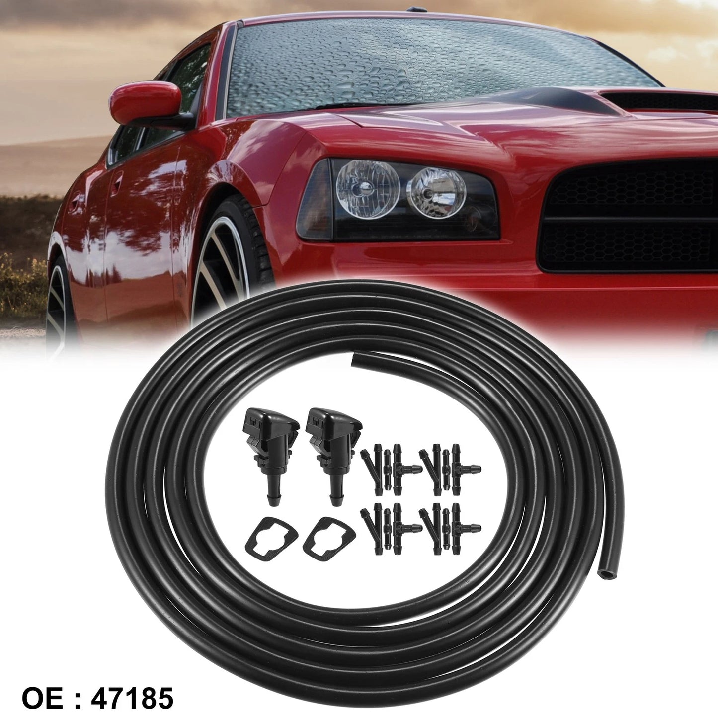 Windshield Washer Nozzles & 2.8m Hose for Mitsubishi Eclipse (2006-2012)