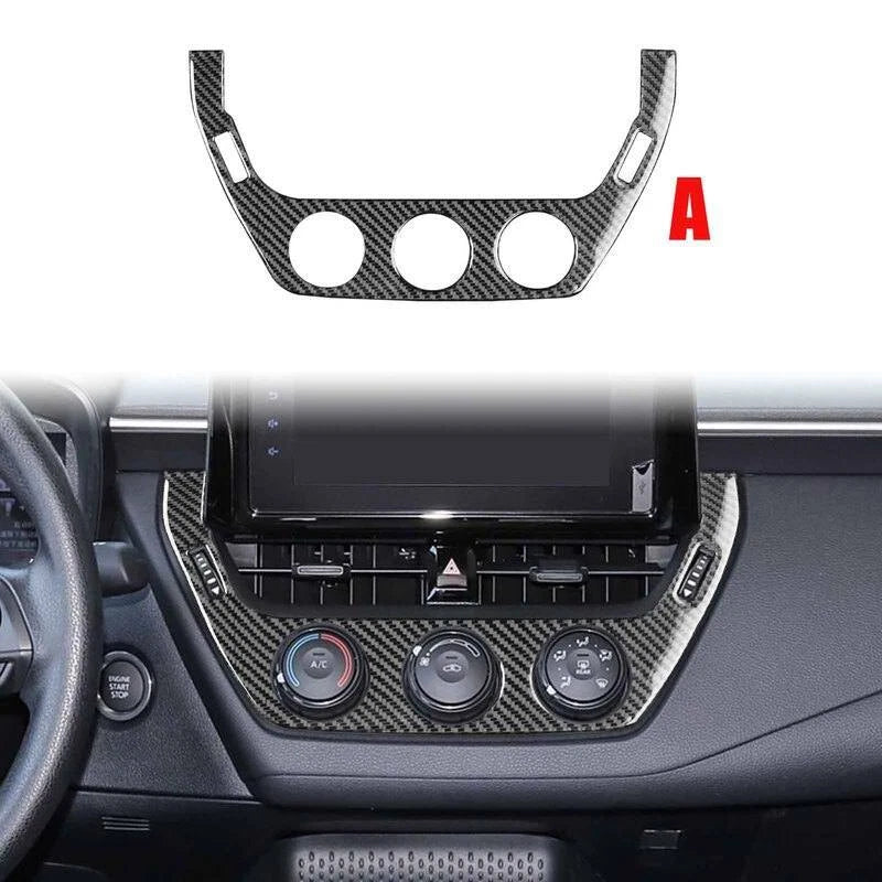 Soft Carbon Fiber Center Console AC Swicth Panel Cover for Toyota Corolla 19-24