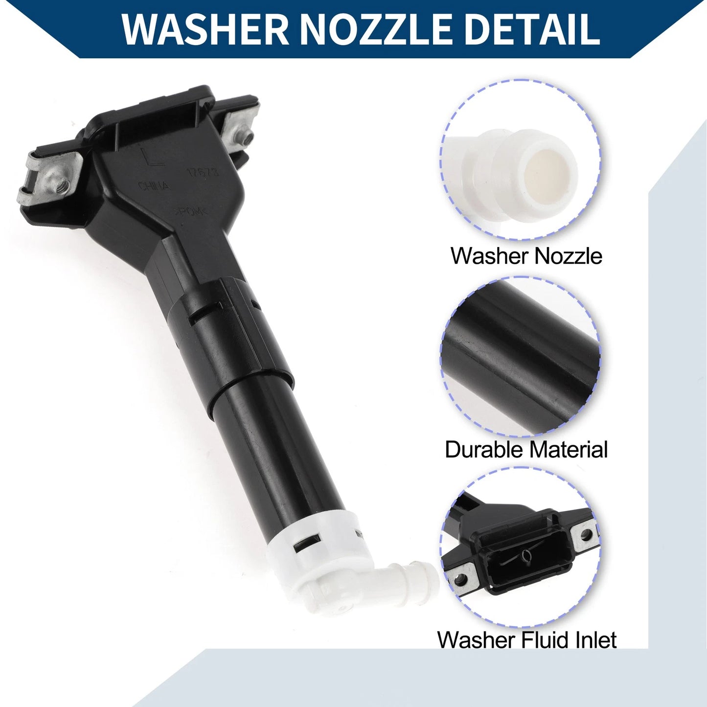 Headlight Washer Nozzle for Honda Civic (2005-2011) 1pc Black