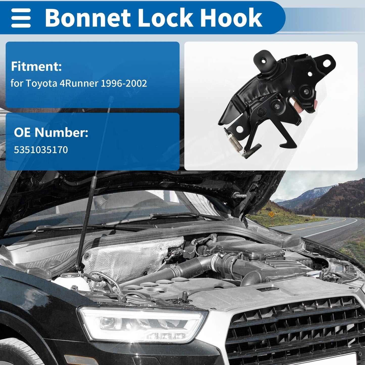 Hood Latch Assembly for Toyota 4Runner (1996-2002)