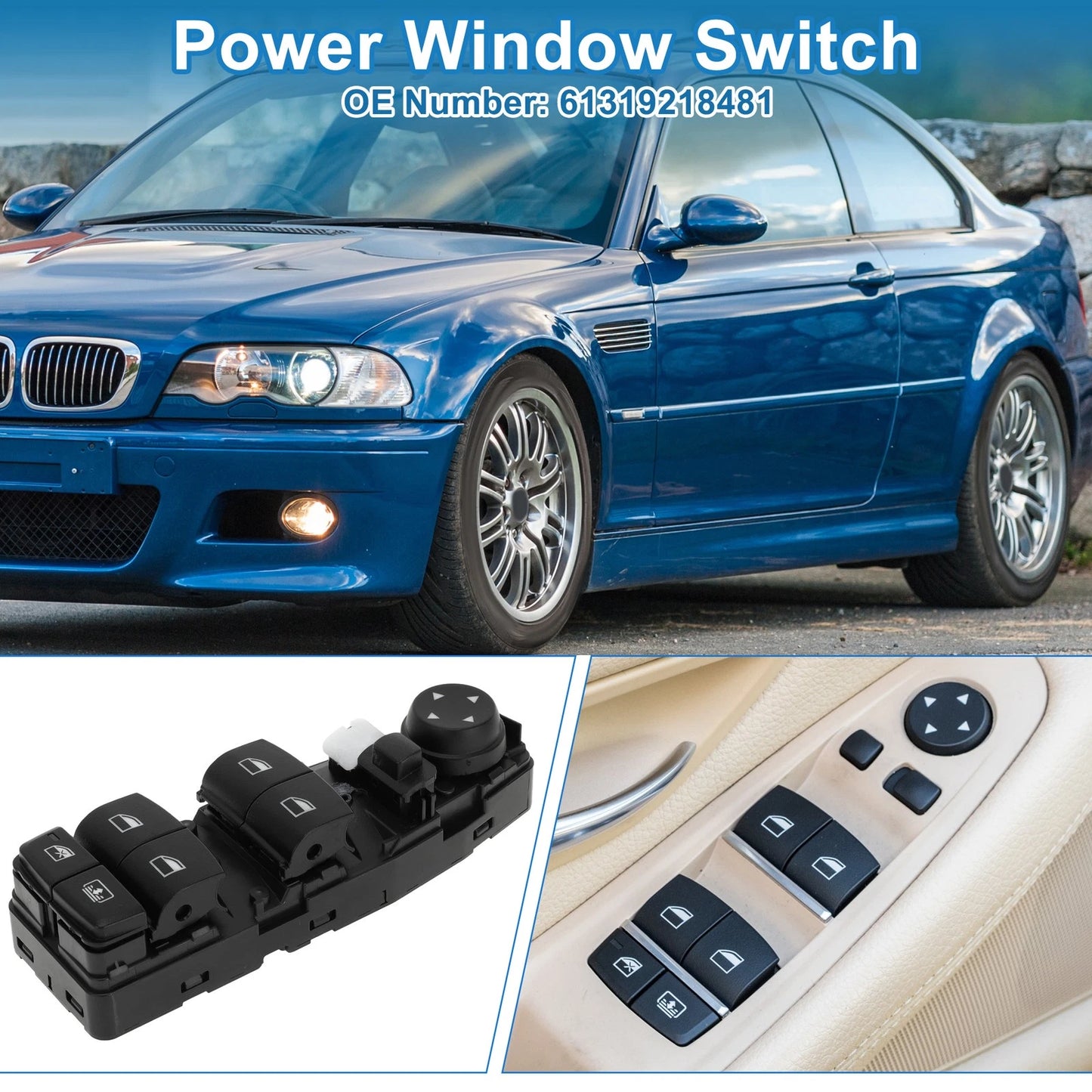 Power Window Switch for BMW 320i 2013-2018 (2 x Window Control Switches)