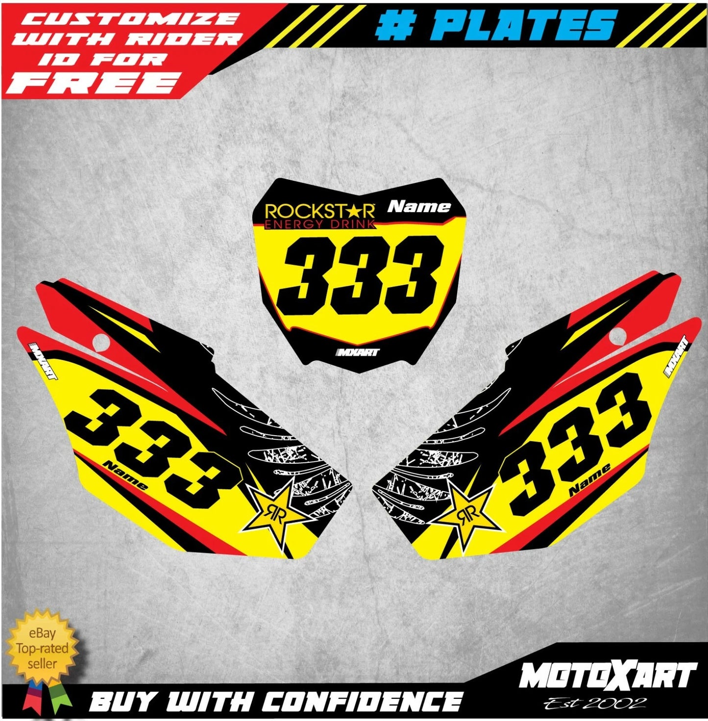 Custom Number Plates for Honda CRF 125 2019-2020 - STAR STYLE Stickers