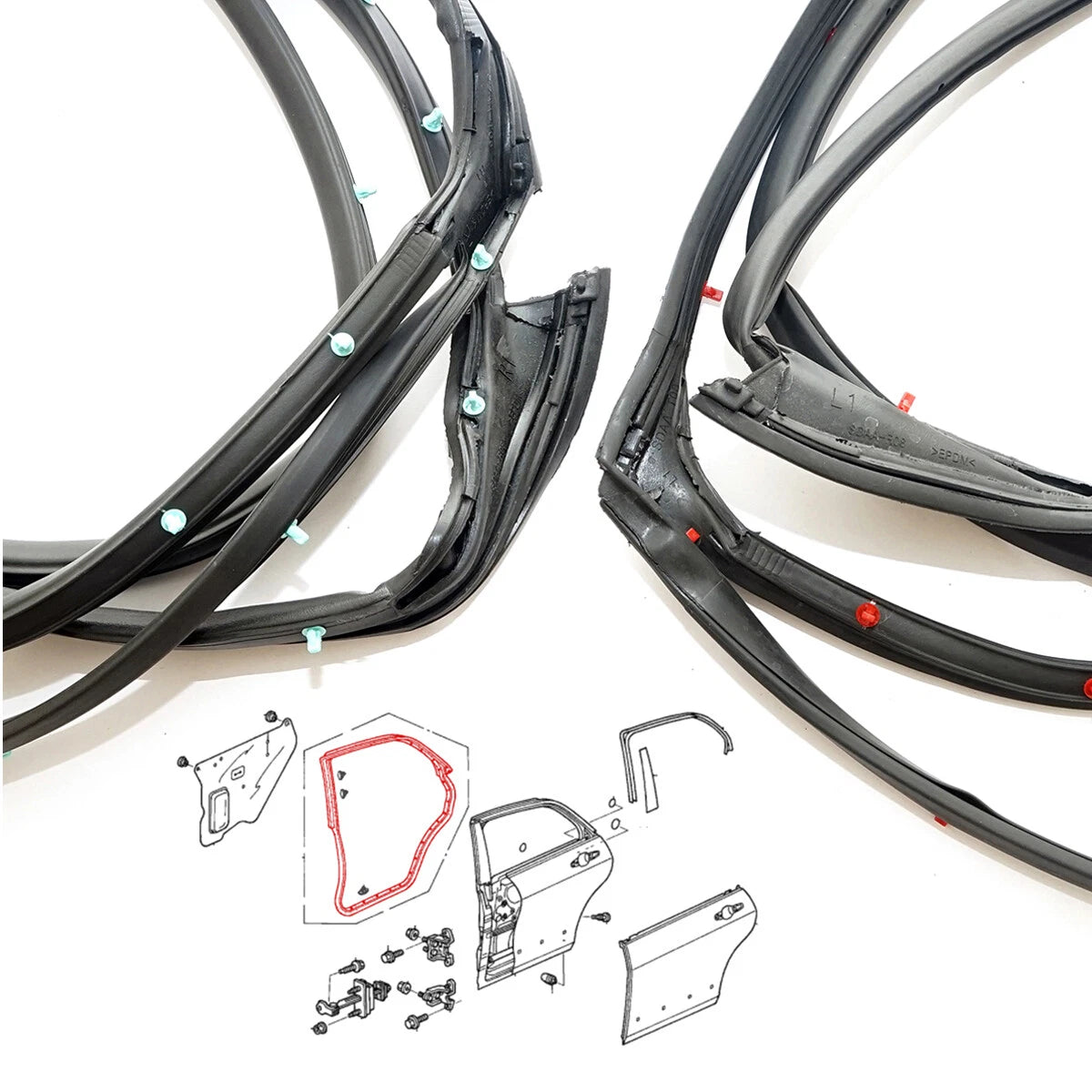 Front Rear Door Weatherstrip for Honda Accord CM4 CM5 CM6 Sedan 2003-2007