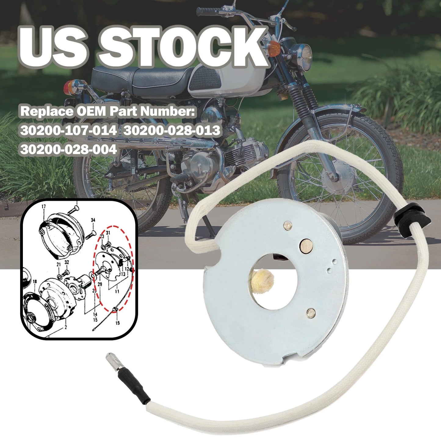 Points Plate Assembly for Honda CB100/CB125/CL125/SL125/XL250