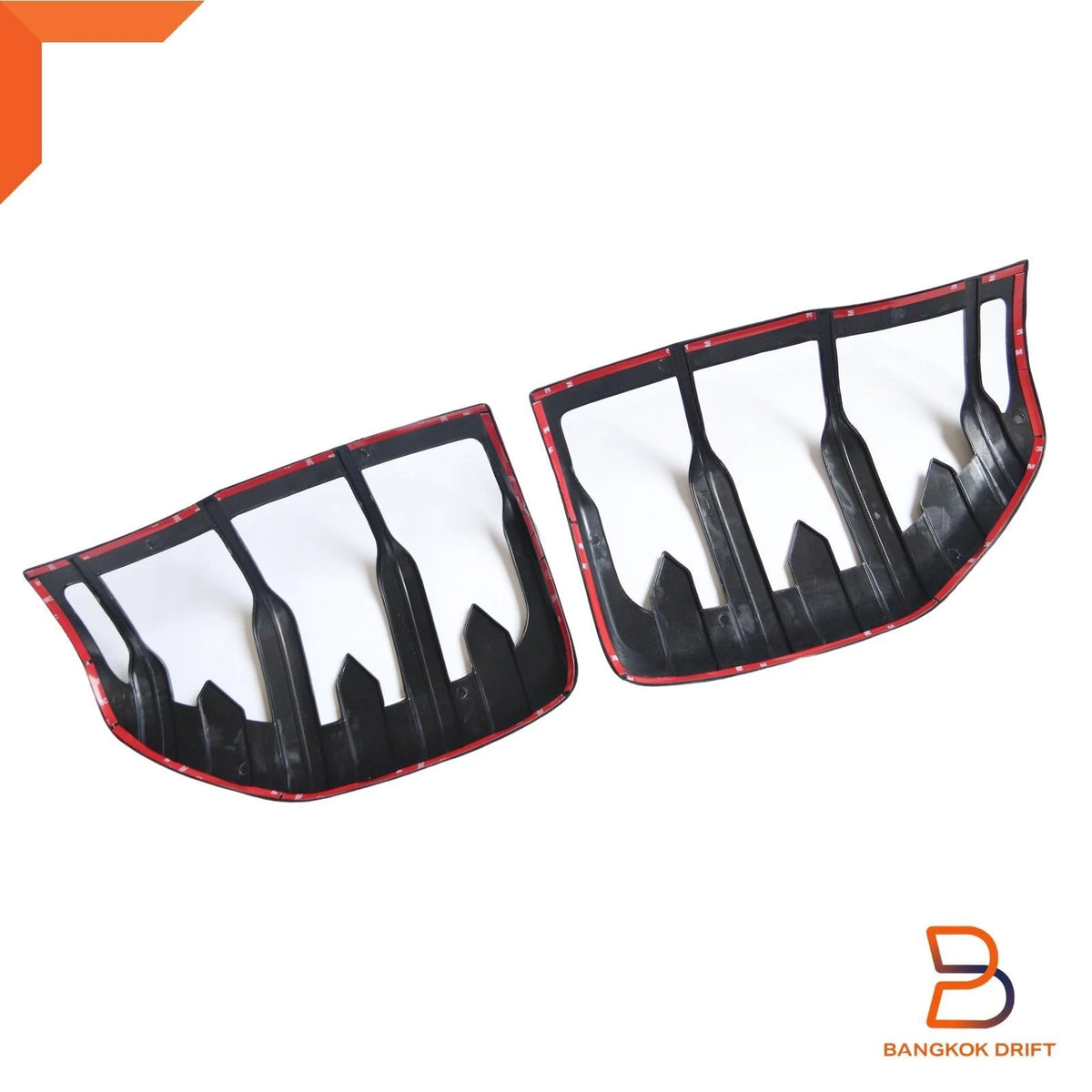 Matte Black Red Logo Rear Tail Light Lamp Cover Trim for Ford Ranger (12-21)