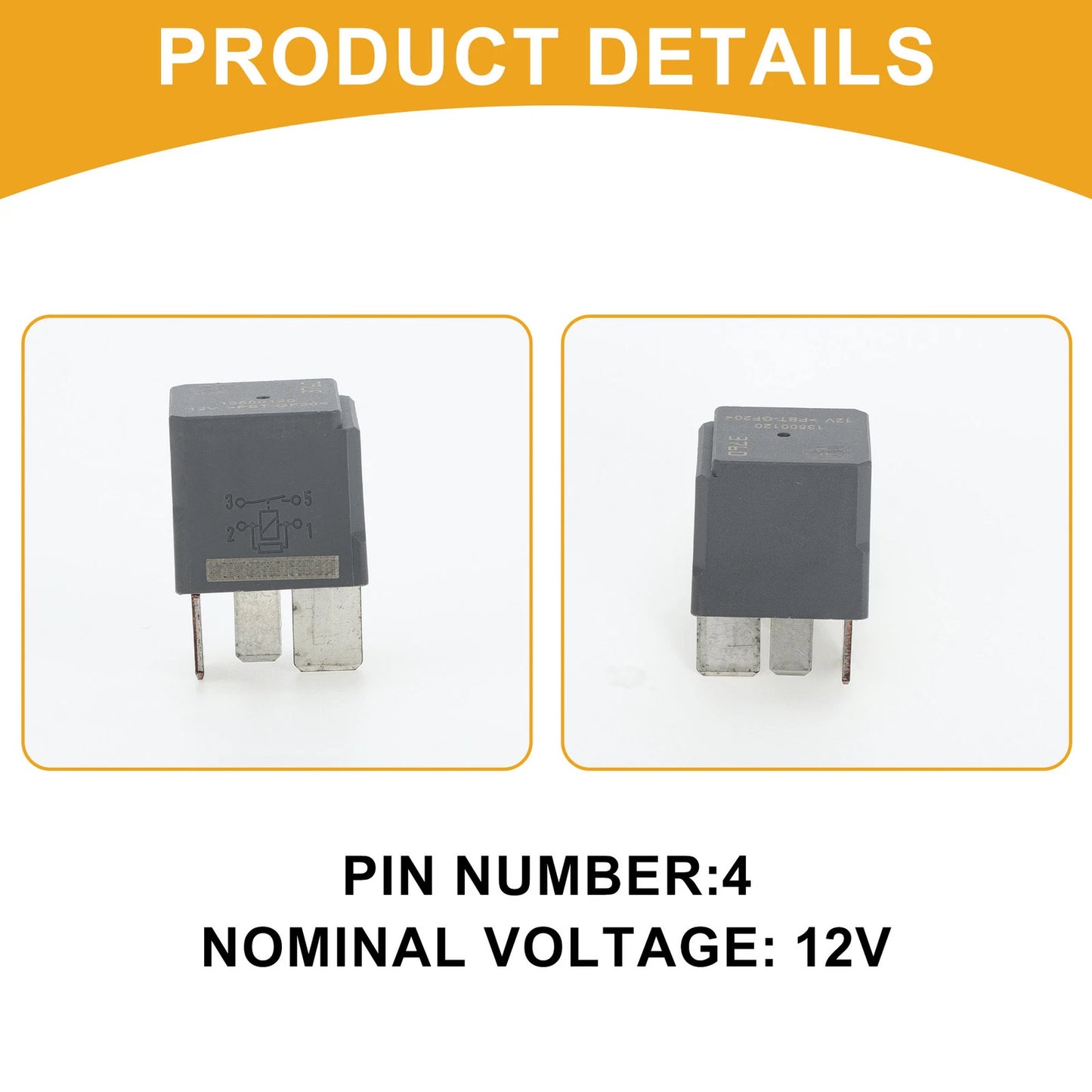 Power Relay 12V 4 Pin for Buick Regal (2011-2017) Plastic Gray 1 Pc