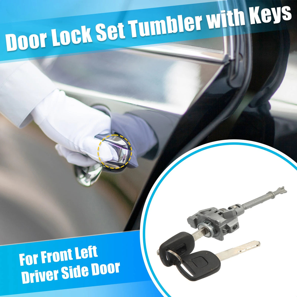 Drive Door Lock Cylinder Kit W/ 2 Keys for Honda Civic (2012-2015)
