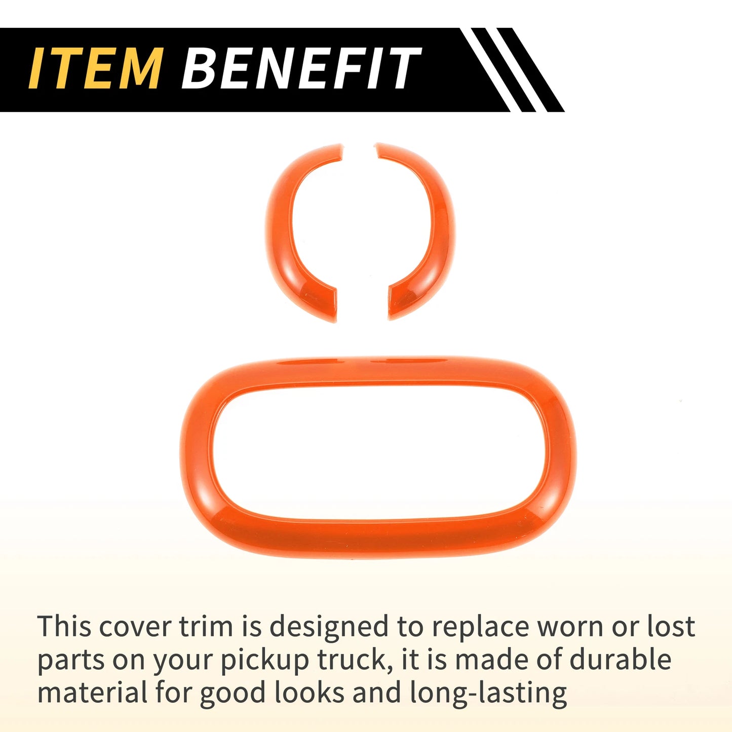 Orange Front Rear Roof Reading Light Trim Covers for Jeep Wrangler (2007-2018)