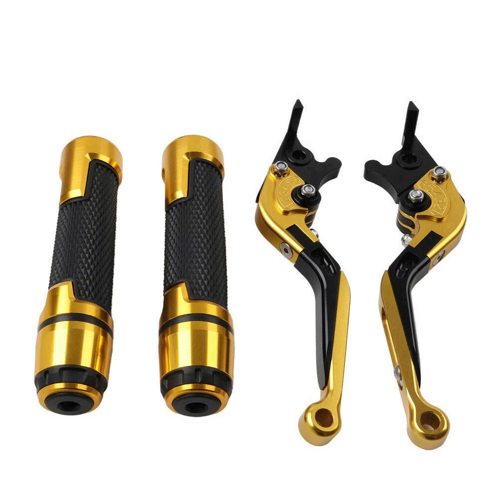 Gold Extendable Brake Clutch Levers Grip Set for Kawasaki ZX6R