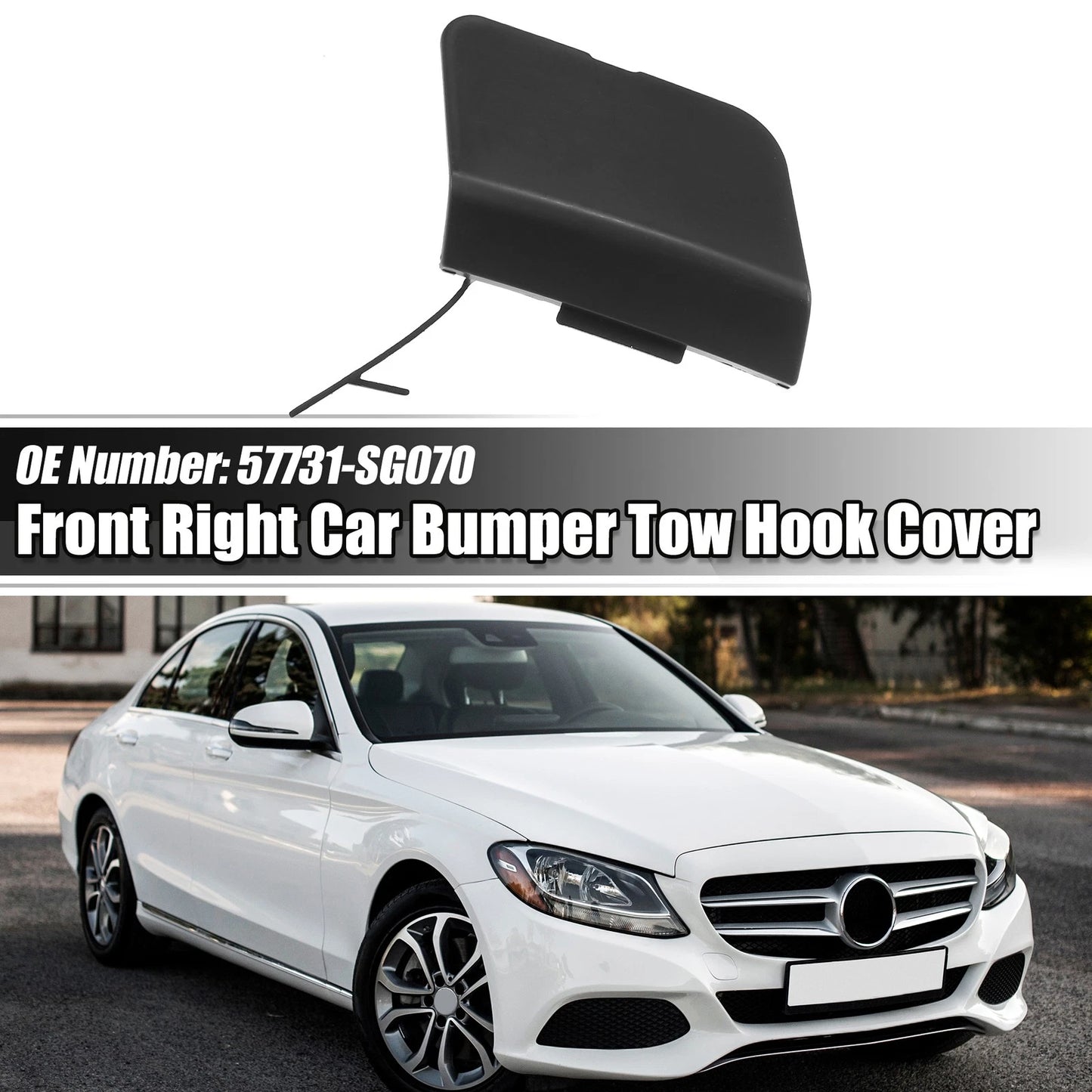 Front Right Tow Hook Cover for Subaru Forester (2014-2018) Black
