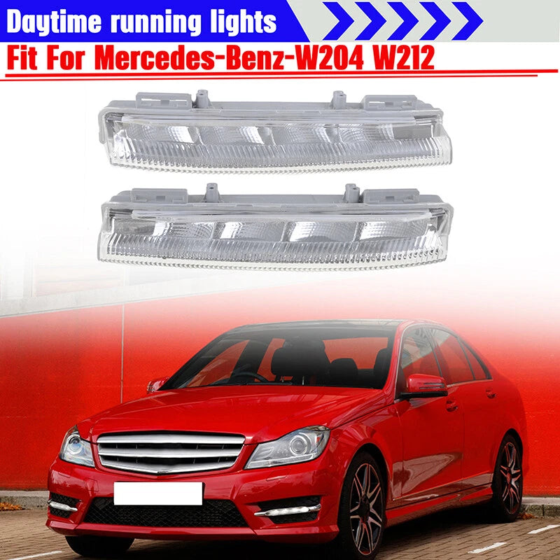 Front DRL Fog Lights 2 x for Mercedes-Benz W204 W212 C250 C280 C350 E350 (2007-2015)