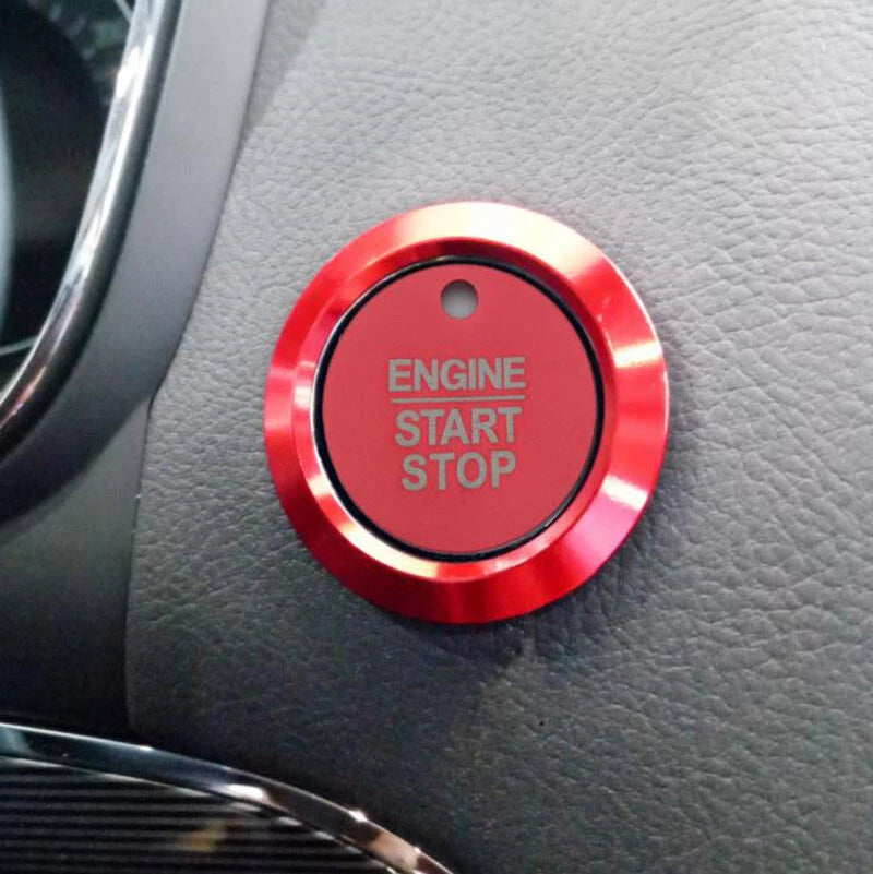 Red Aluminum Engine Start Buttons Cover Trim Fit For Ford F-150 2016-2018