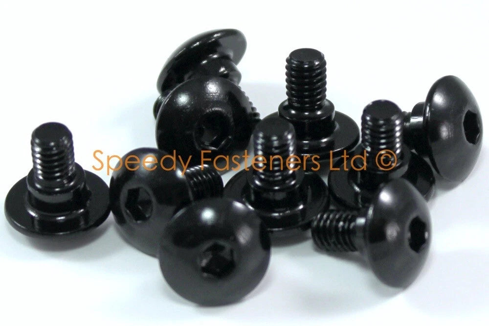 Fairing Bolt 10x Black Aluminium m6 x 12mm Shoulder Screw for Motorcycle