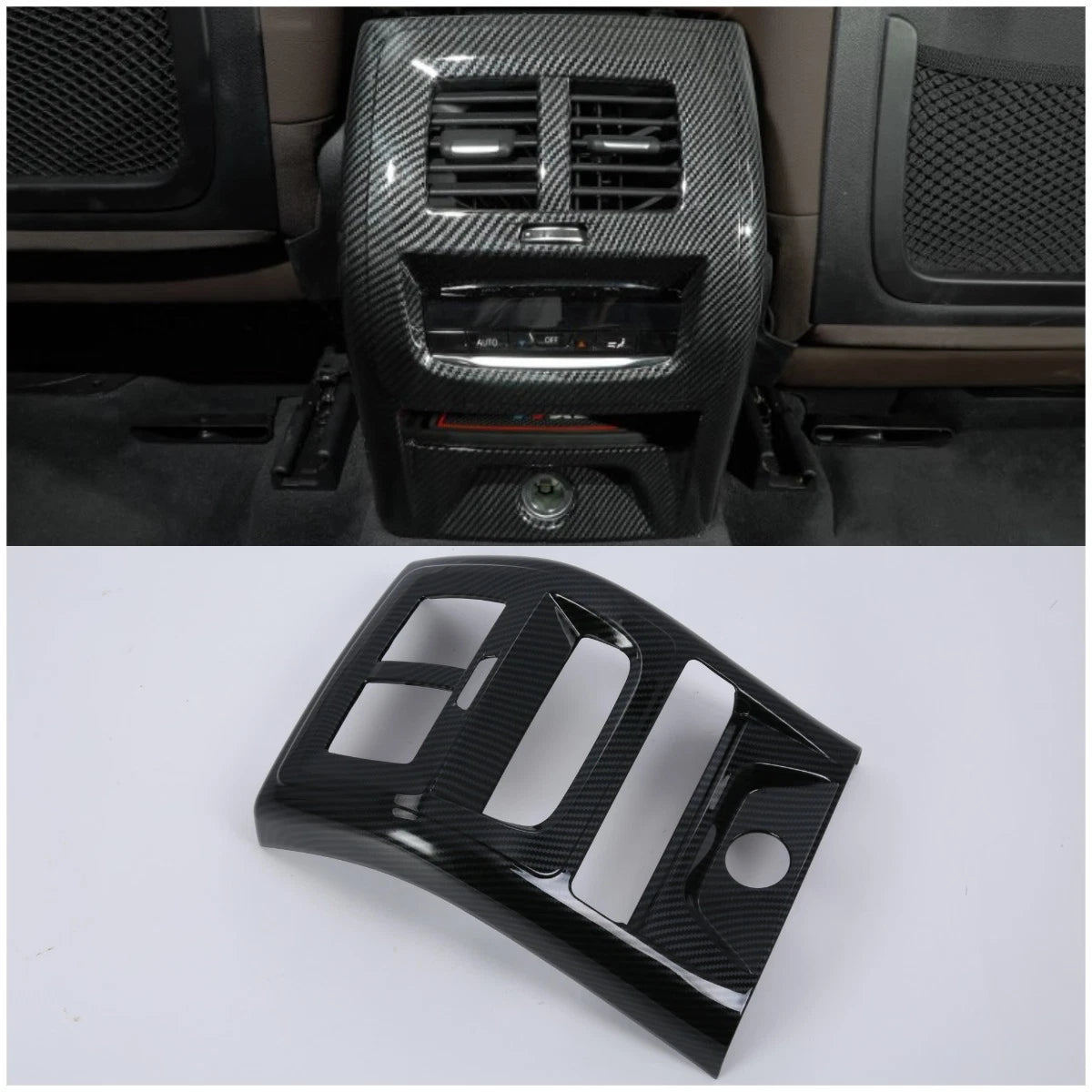 ABS Carbon Fiber Rear Air Vent Outlet Frame Cover Trim for BMW X3 G01 (2018-2021)