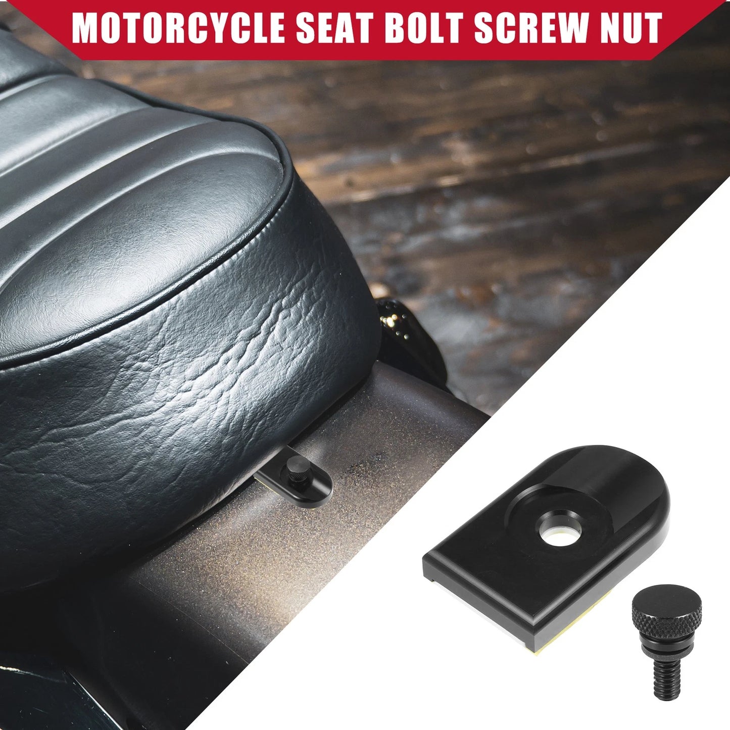 1 x Set Seat Bolt Screw with Cover for Harley Davidson Touring Black