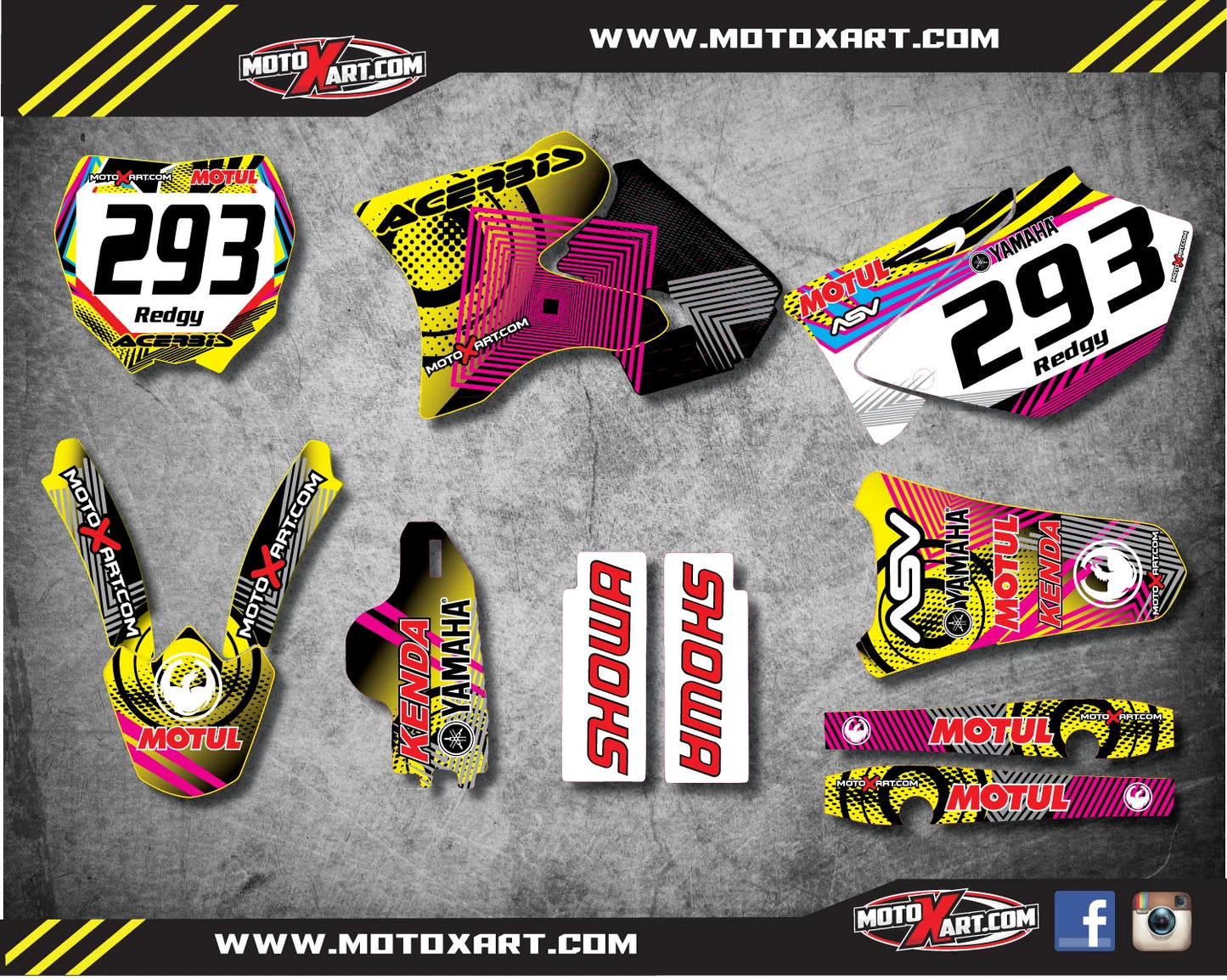 Custom Graphic Kit for Yamaha YZ 250 (2006-2007) - NEON Style Decals & Stickers