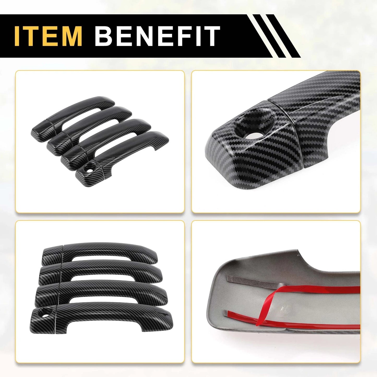 4pcs Carbon Fiber Exterior Door Handle Covers for Toyota Tundra (2007-2020)