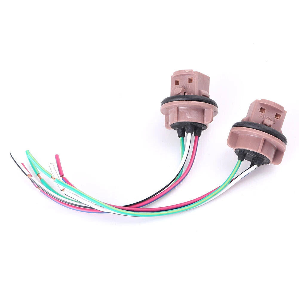 2 x 7441 7443 7444 T20 LED Bulbs for Brake Signal Light Wiring Harness & Socket