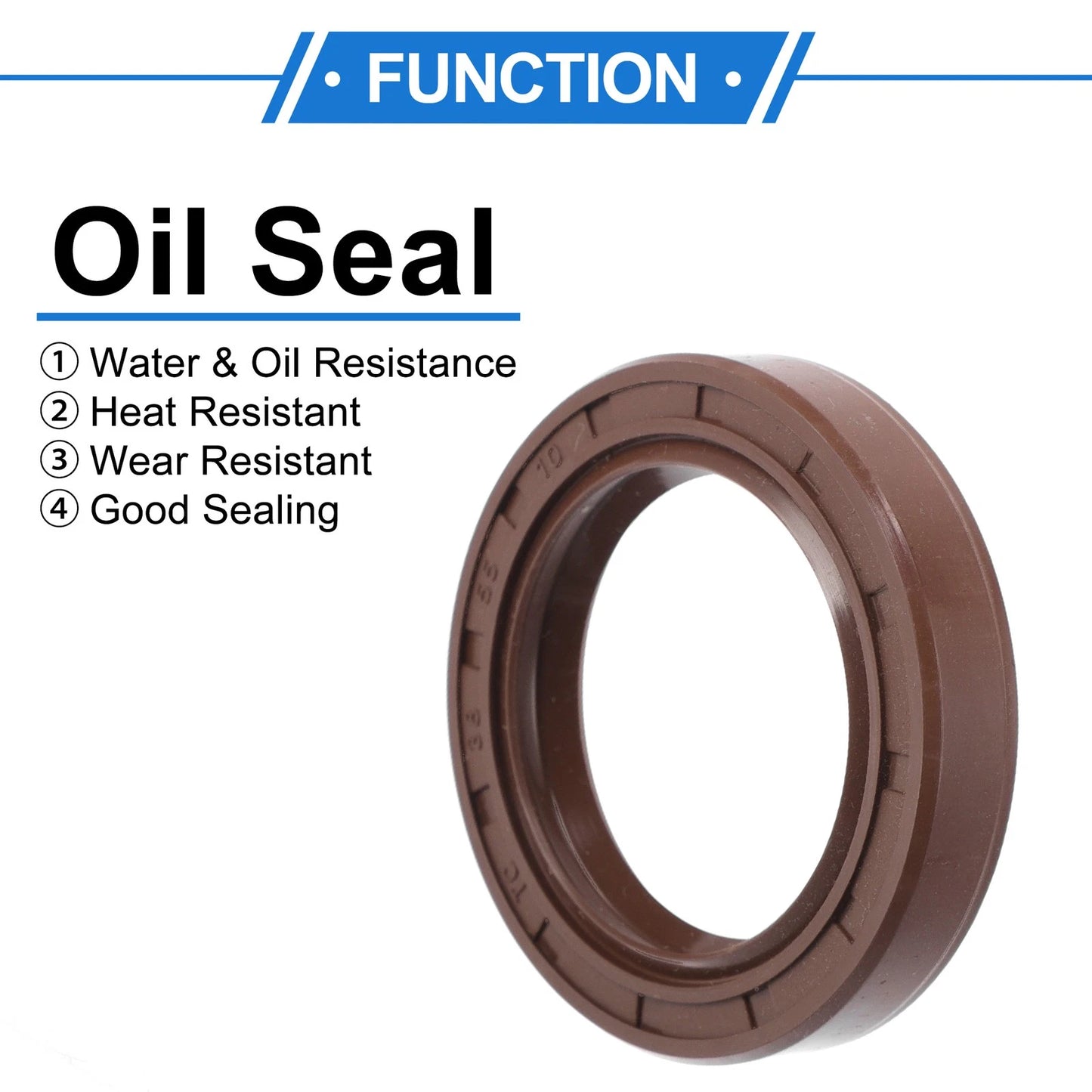 Oil Seal 38x55x10mm Brown 2 x Rotary Shaft Seal FKM Rubber