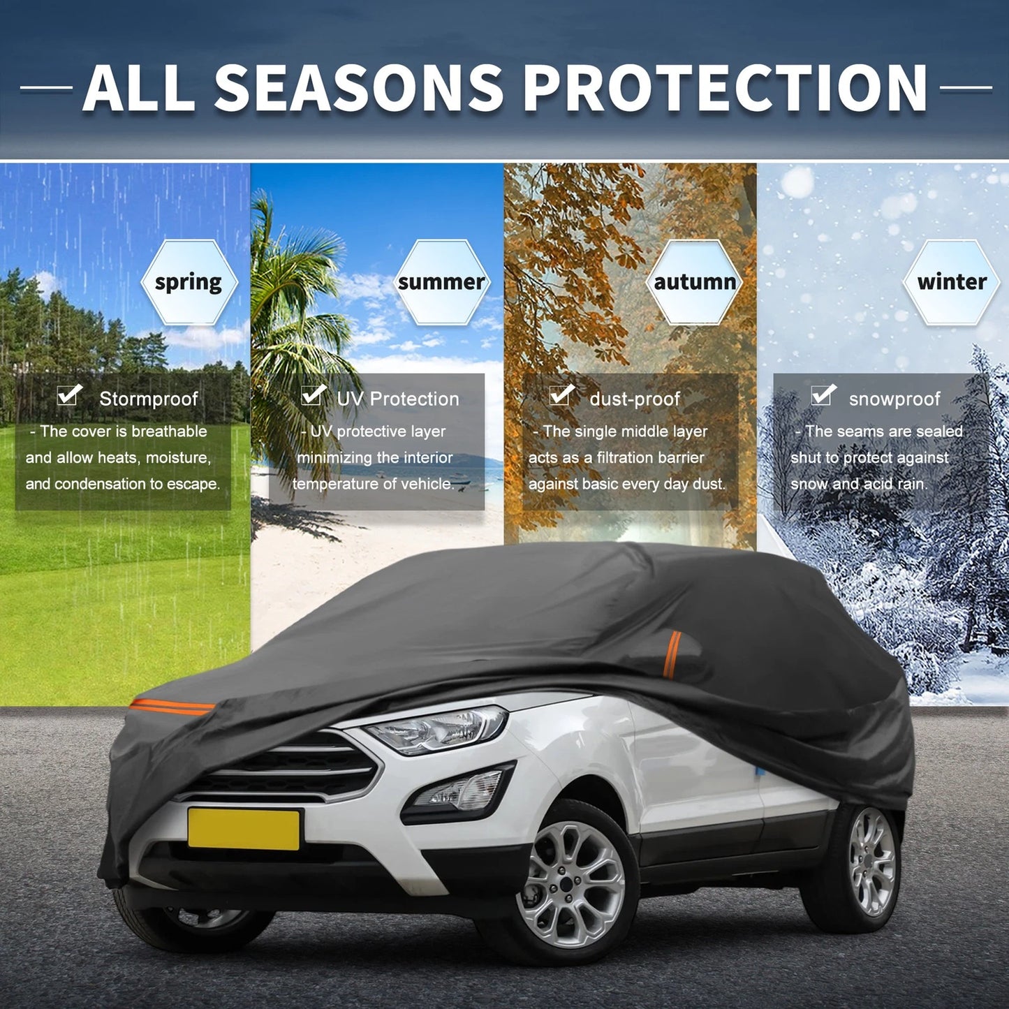 Waterproof PEVA Spunlace Cotton Car Cover for Ford Ecosport (2013-2020)