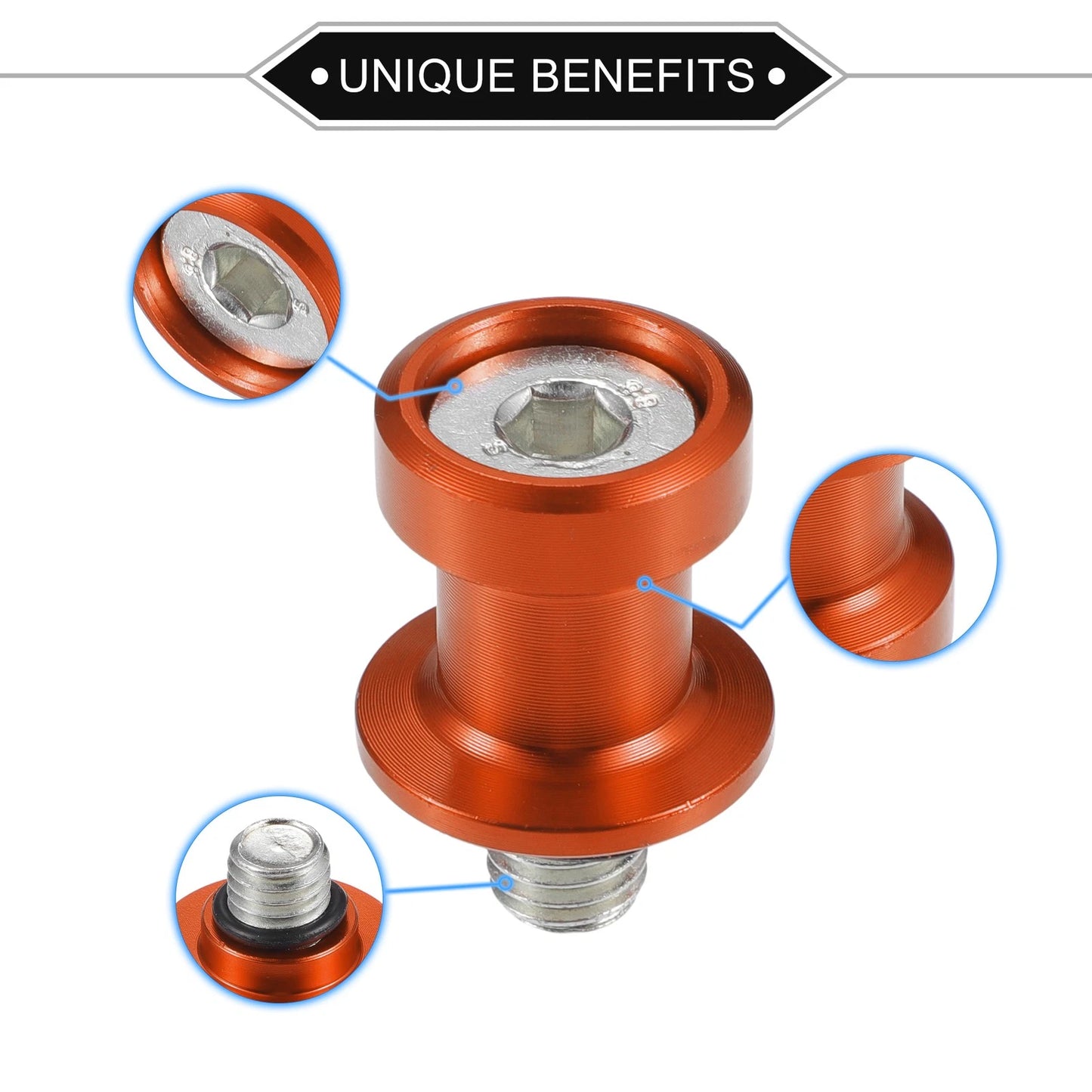 Pair Swingarm Spools 10mm CNC Sliders Stand Orange for Motorcycle