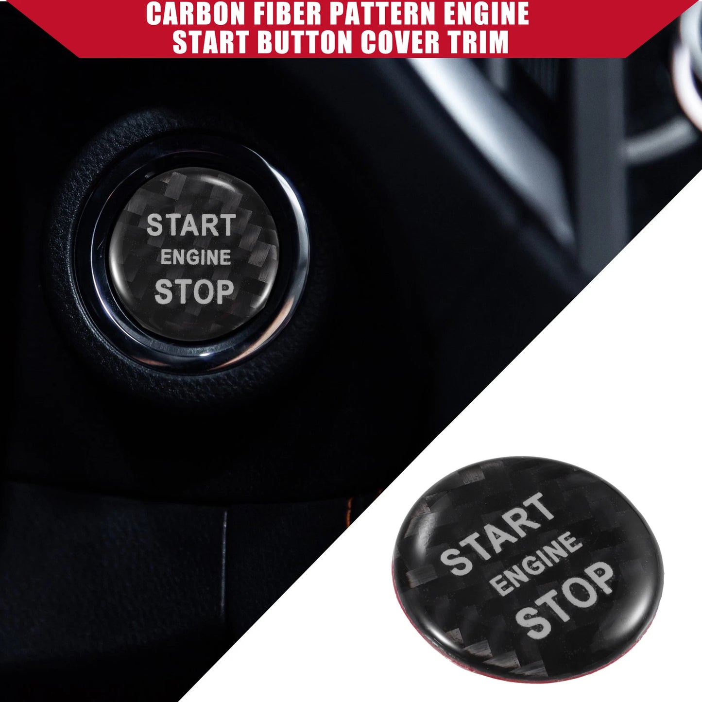 Carbon Fiber Engine Start Stop Button Cover for Land Rover