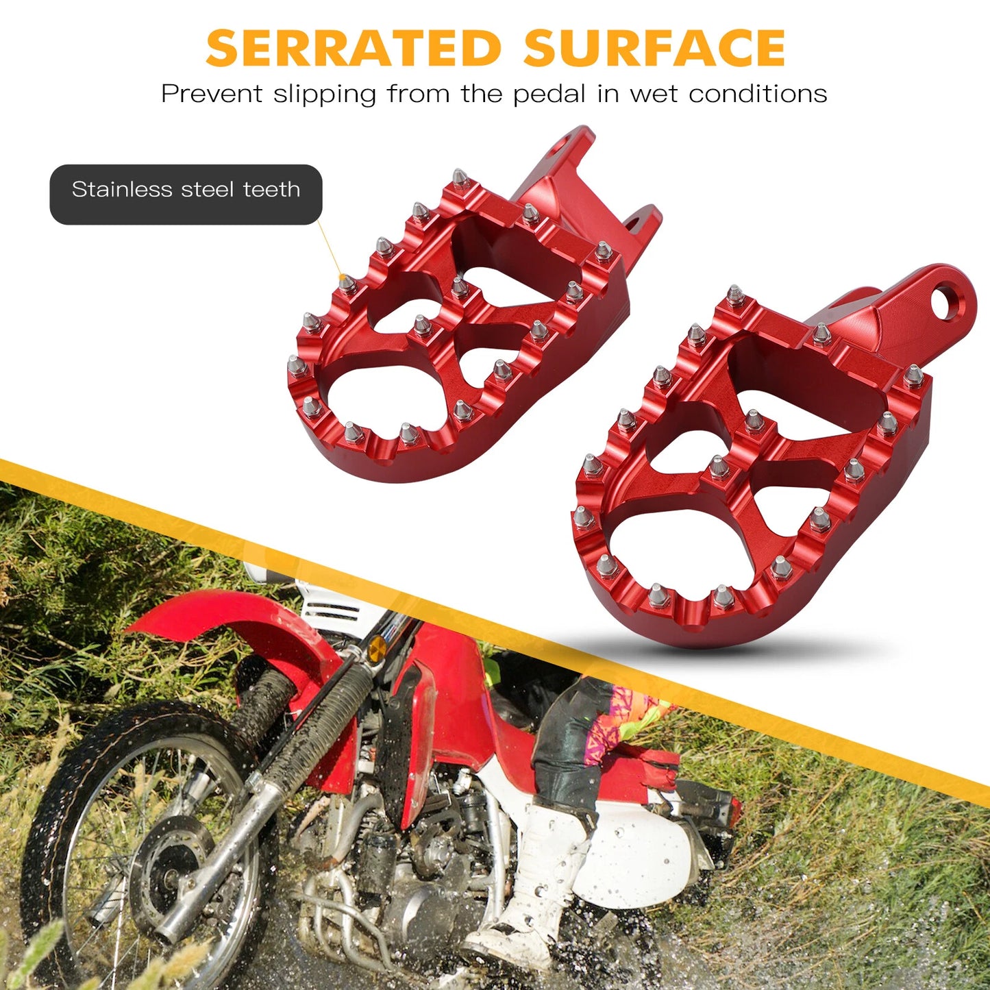 Wide Foot Pegs for Honda XR 250R 400R XR650L (1993-2004)