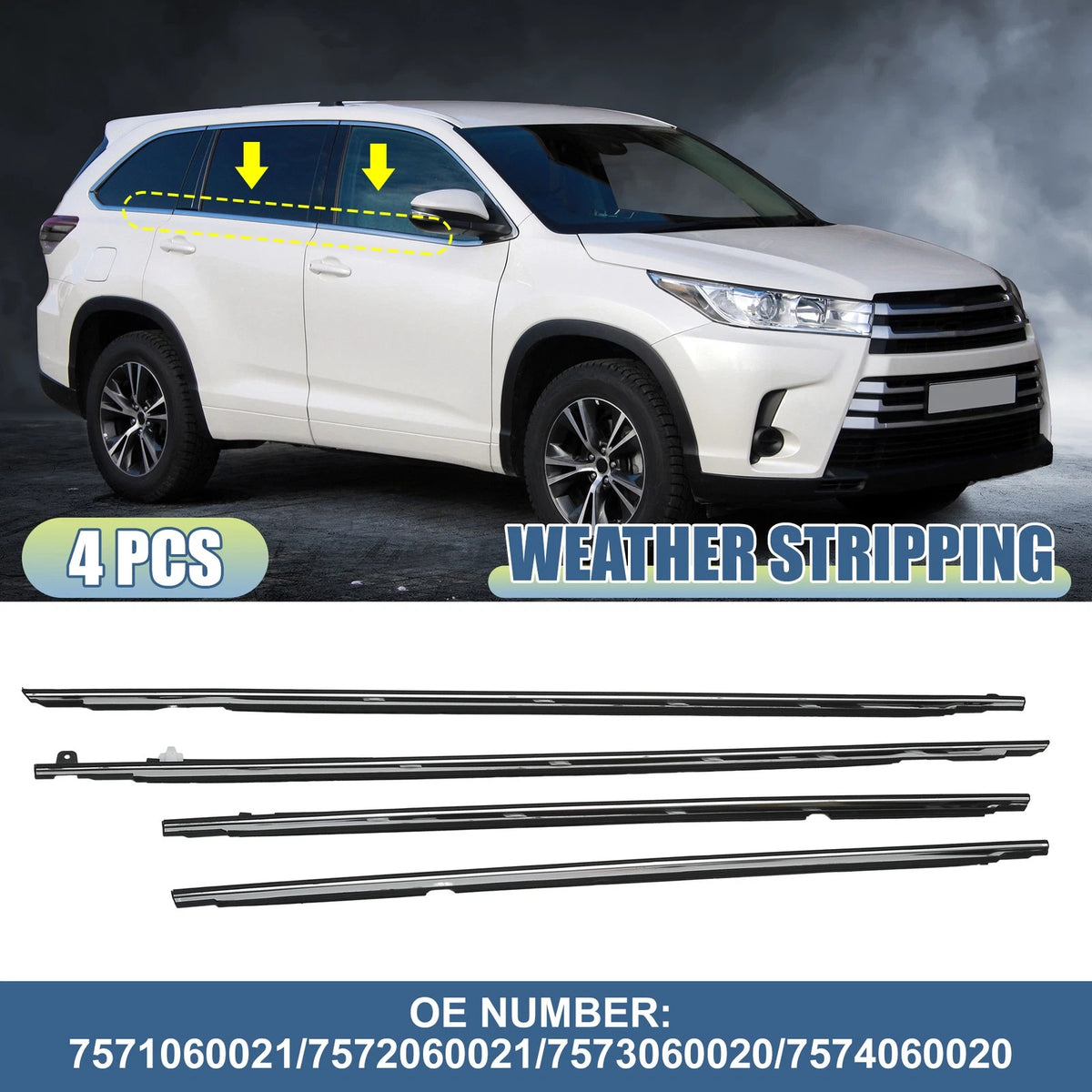 4pcs Window Glass for Toyota Land Cruiser Base 4.5L (2008-2021)