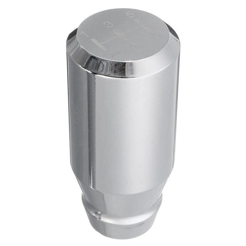 5 Speed Manual Shift Knob Gear Shifter Lever for Car - Silver Aluminum Alloy