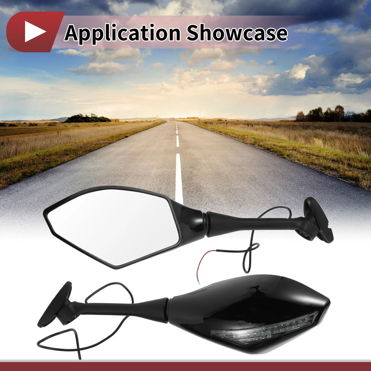 1 x Rear View Mirrors Black Aluminum for Honda CBR600RR (2003–2014)