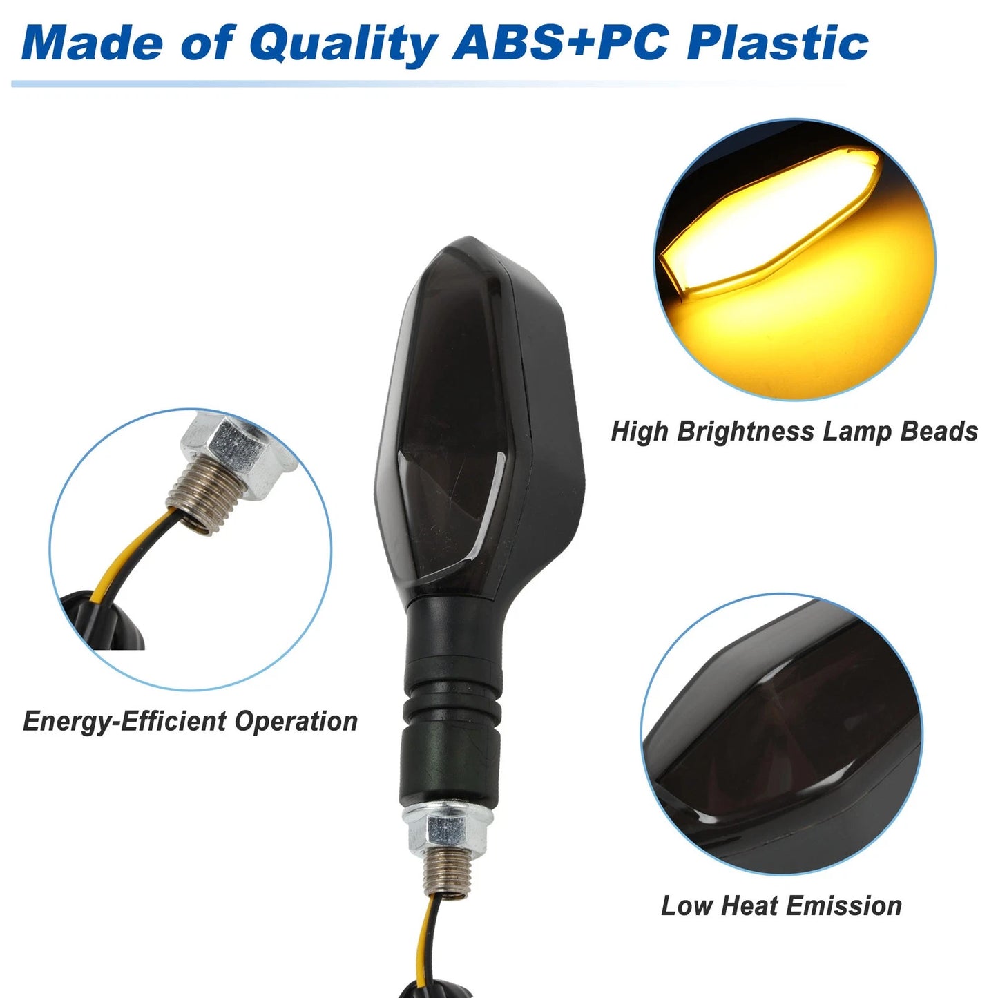 Turn Signal Assembly LED Motorcycle Blinker Yellow Black for Motorcycle