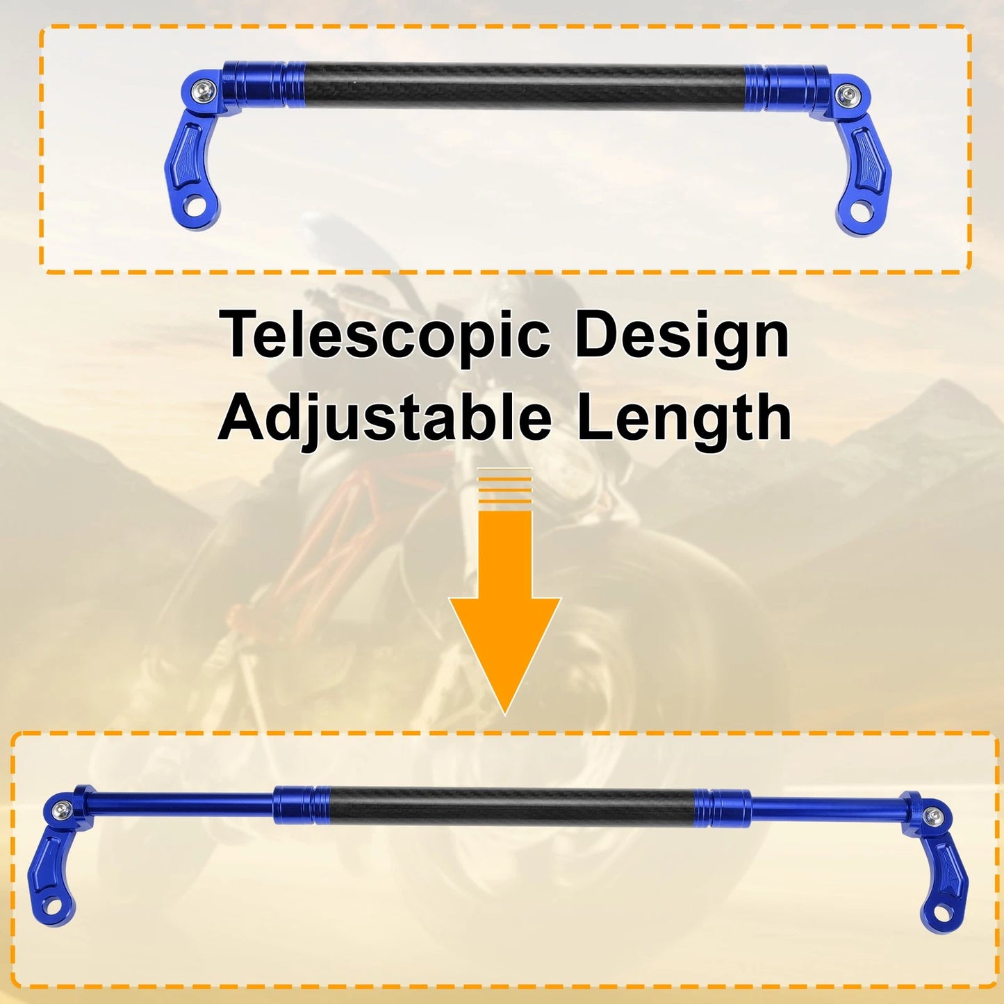 Handle Bar Extender Bracket 300mm for Motorcycle Balance Blue Black