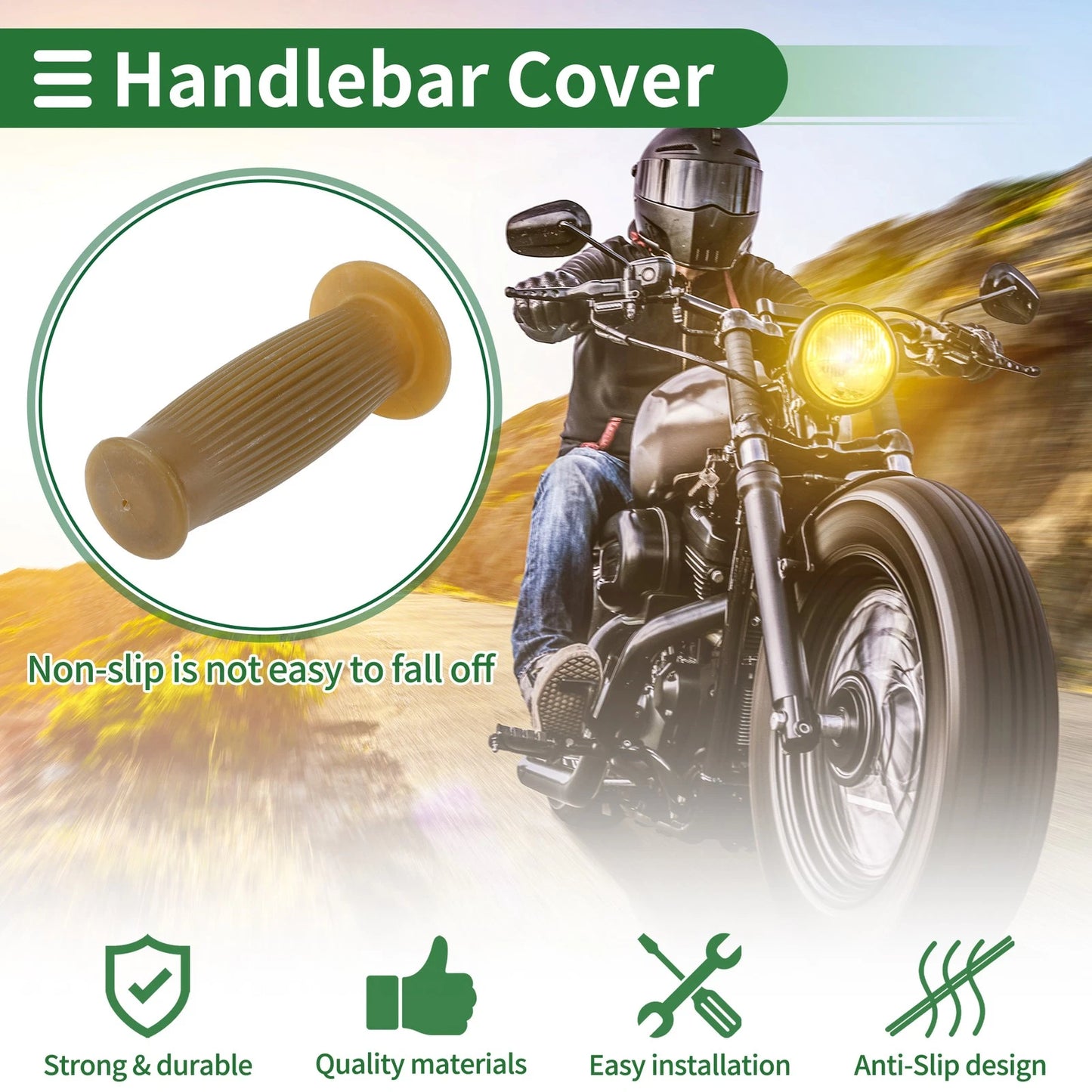25mm Motorcycle Hand Grips Cover Handlebar Cover TPU Clear Brown for Make Model