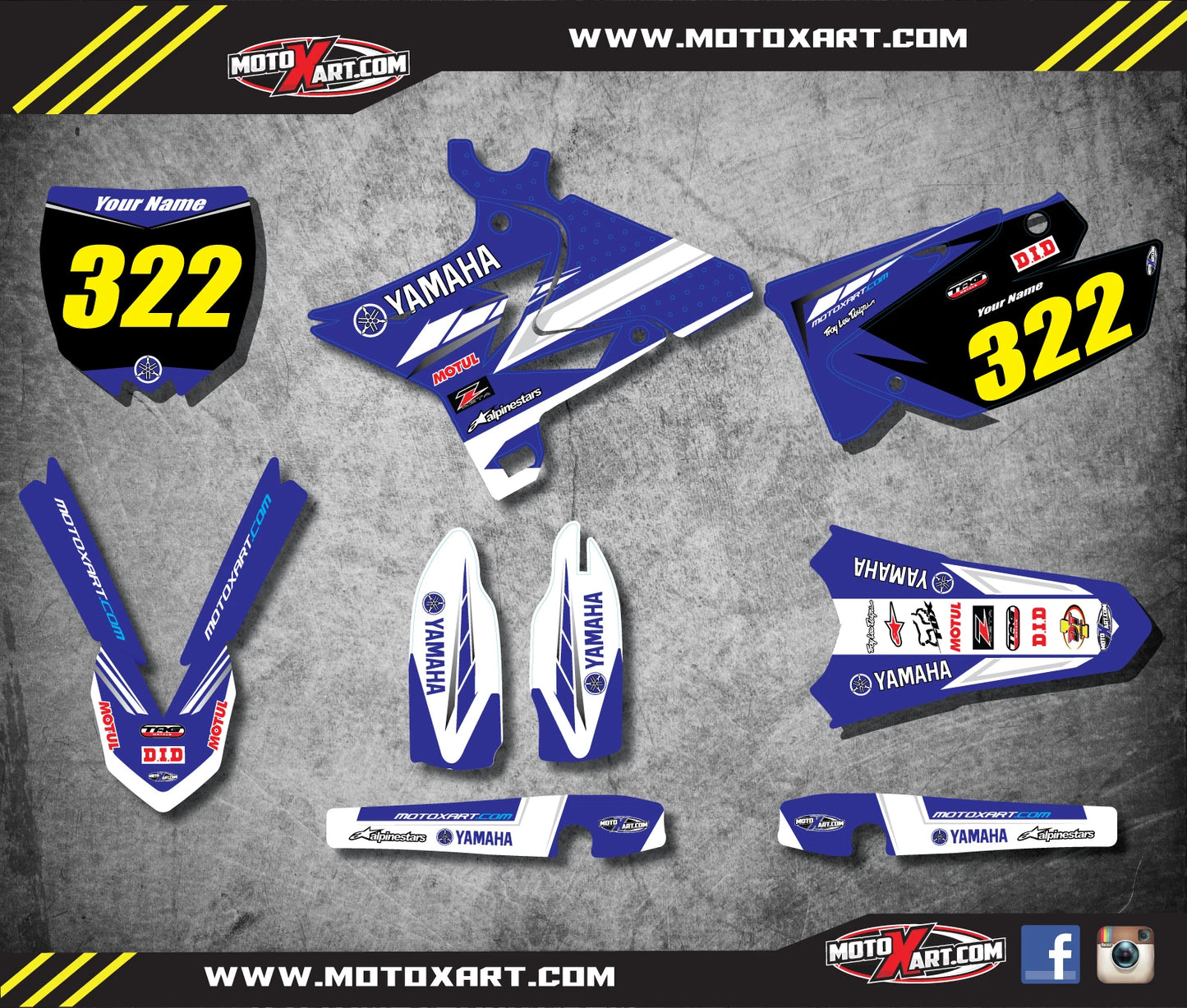 Decal Kit for Yamaha YZ 125 250 (1996-2004)
