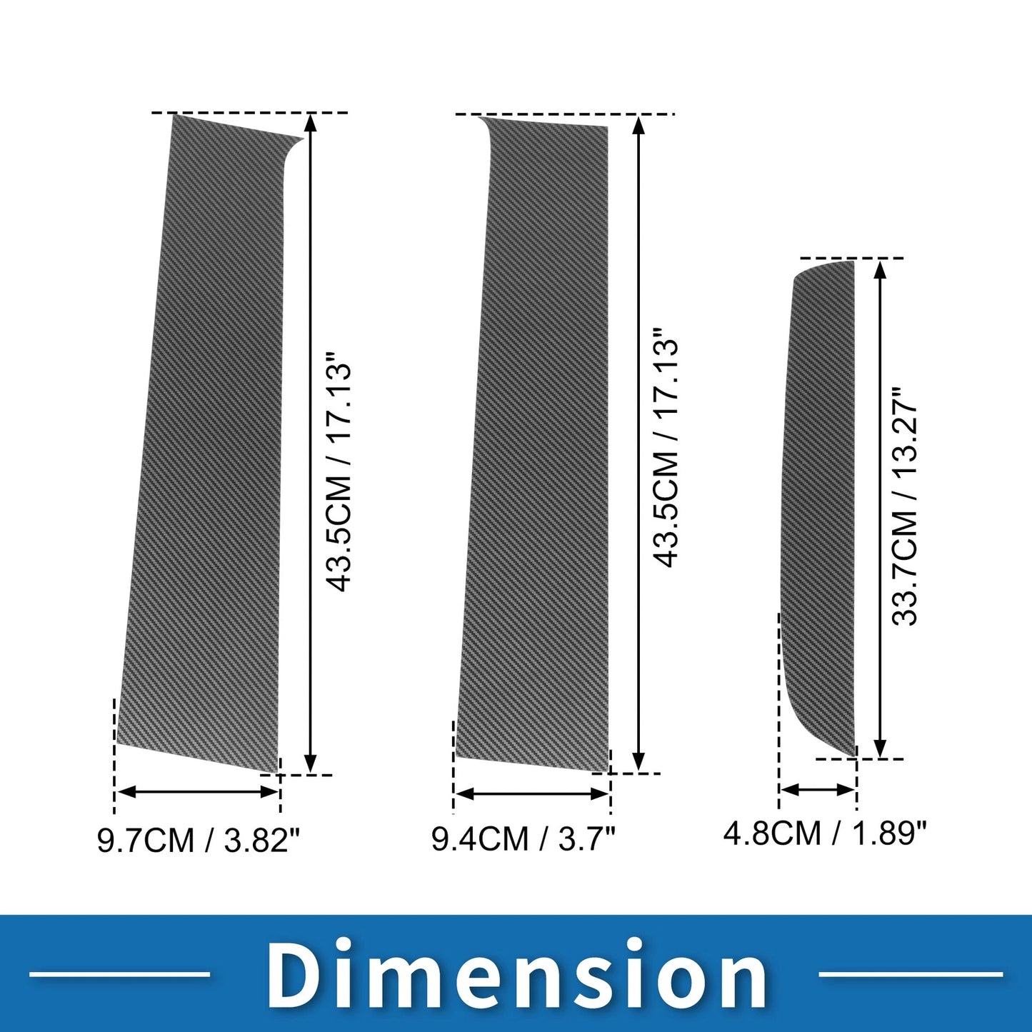 6 Pcs Door Pillar Window Trim Carbon Fiber for Ford Ranger (2001-2011)