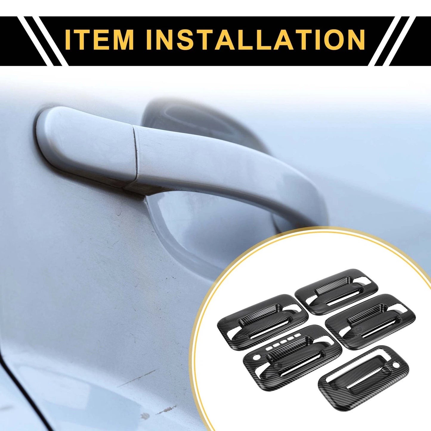 Exterior Door Handle Cover Set for Ford F-150 (Keypad, Black, 2009-2023)