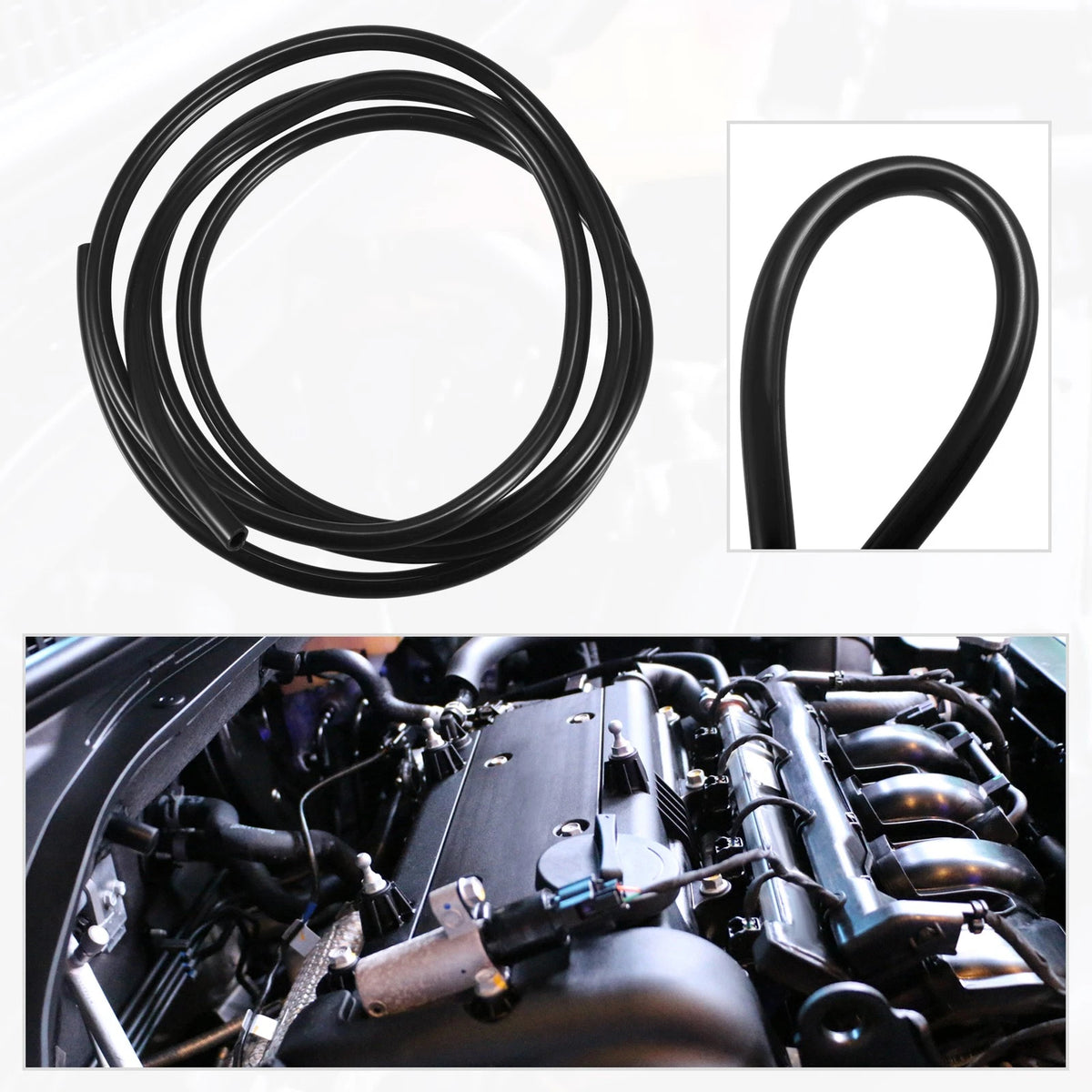 Fuel Vent Line Hose 0.31'' x 7ft Black for Motorcycle Dirt Bike