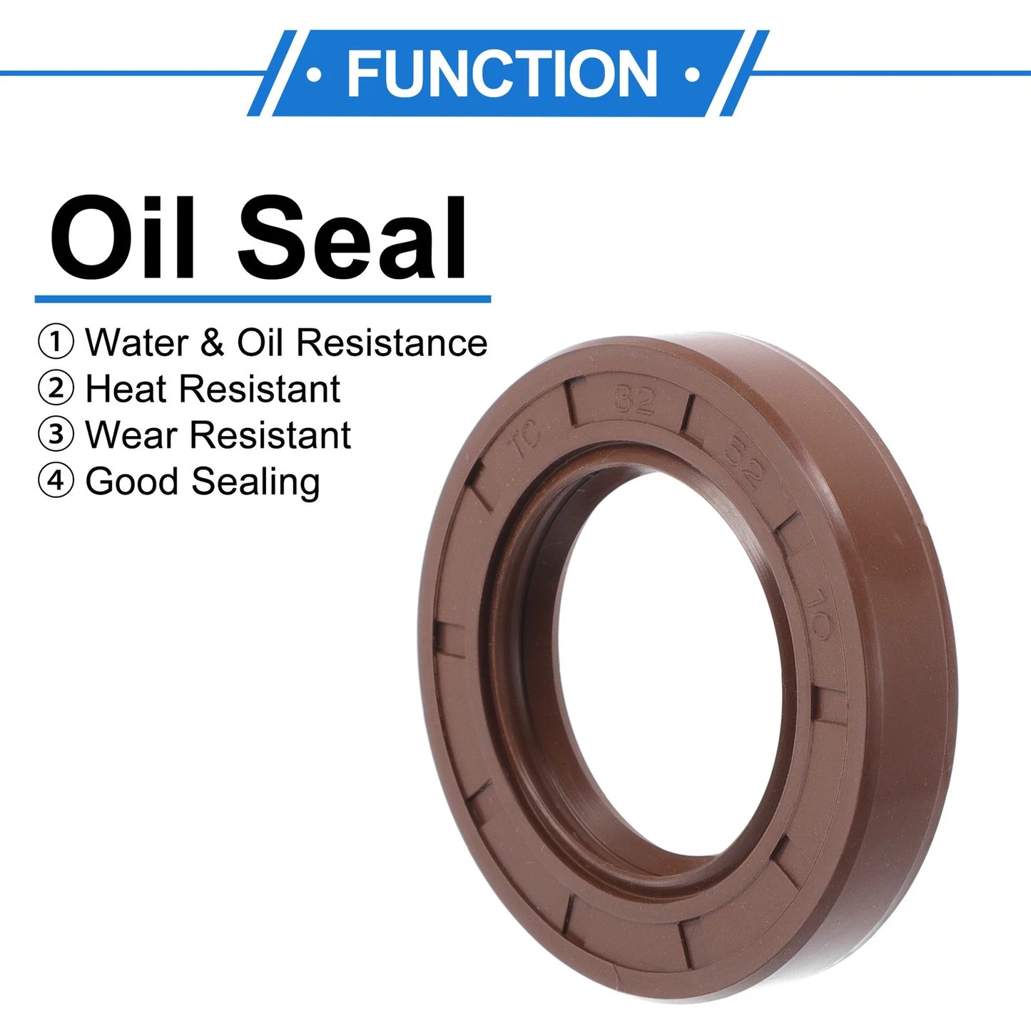 Oil Seal 32x52x10mm Seal Ring FKM Brown 2 x Pcs