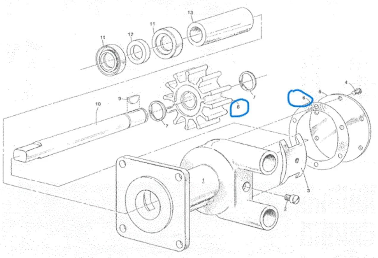 Sea Water Pump Impeller Kit for Westerbeke/Onan 33112/132-0459