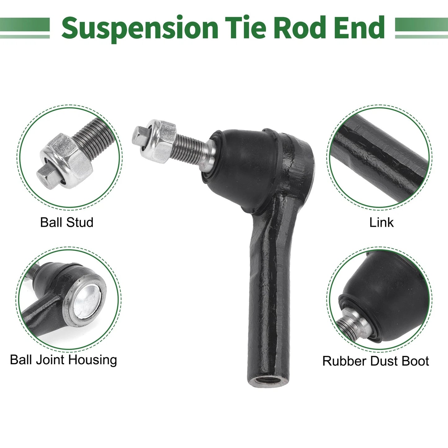 8 Pcs Front Suspension Kit Tie Rod Ends & Sway Bar Links for Ford